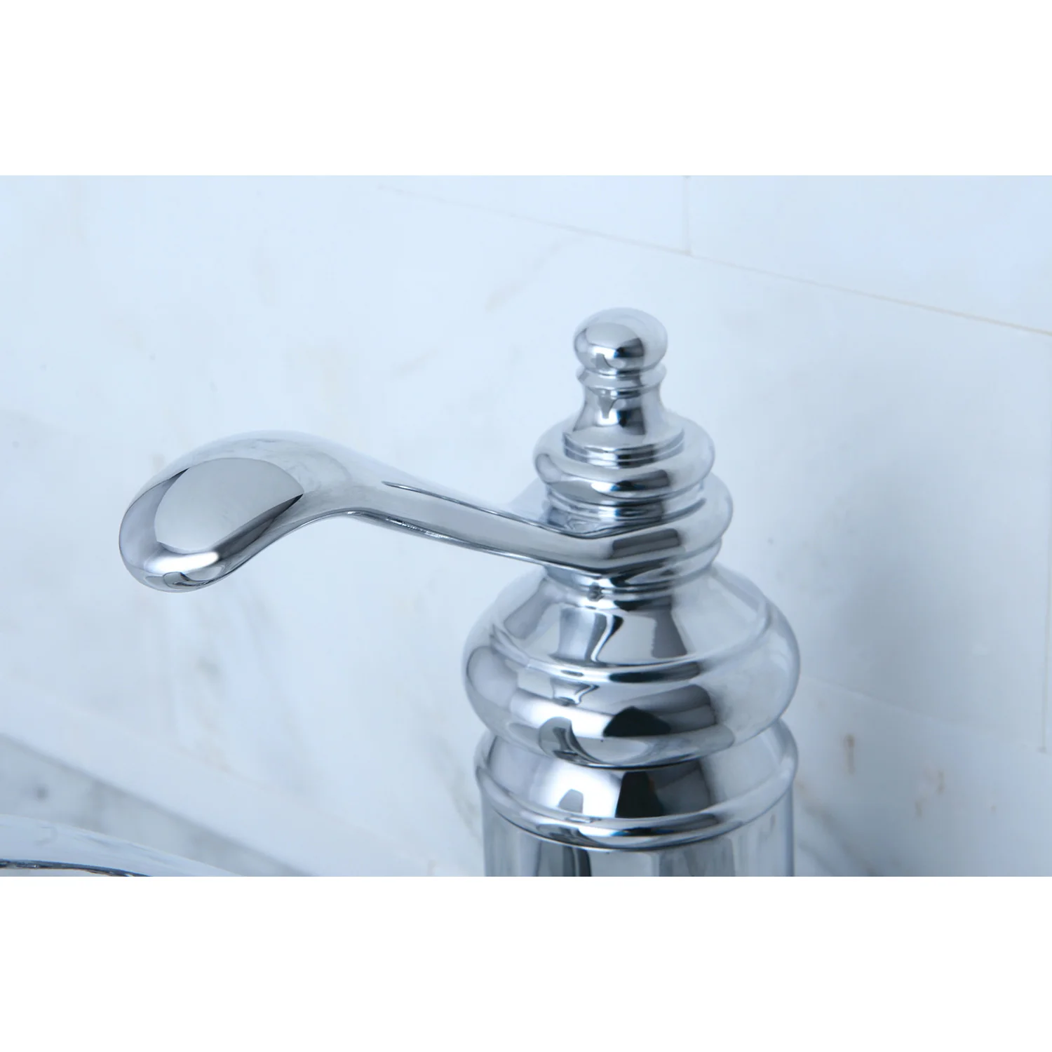 Kingston Heirloom KS3401TL - Templeton One-Handle 1-Hole Bathroom Faucet with Deck Plate and Push Pop-Up Drain, Polished Chrome - Image 2