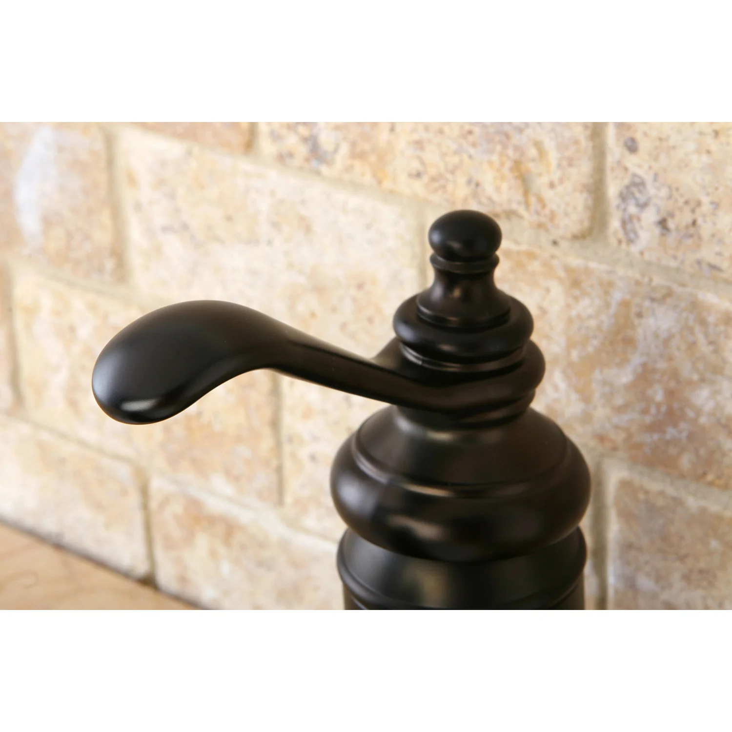 Kingston Heirloom KS3405TL - Templeton One-Handle 1-Hole Bathroom Faucet with Deck Plate and Push Pop-Up Drain, Oil Rubbed Bronze - Image 3