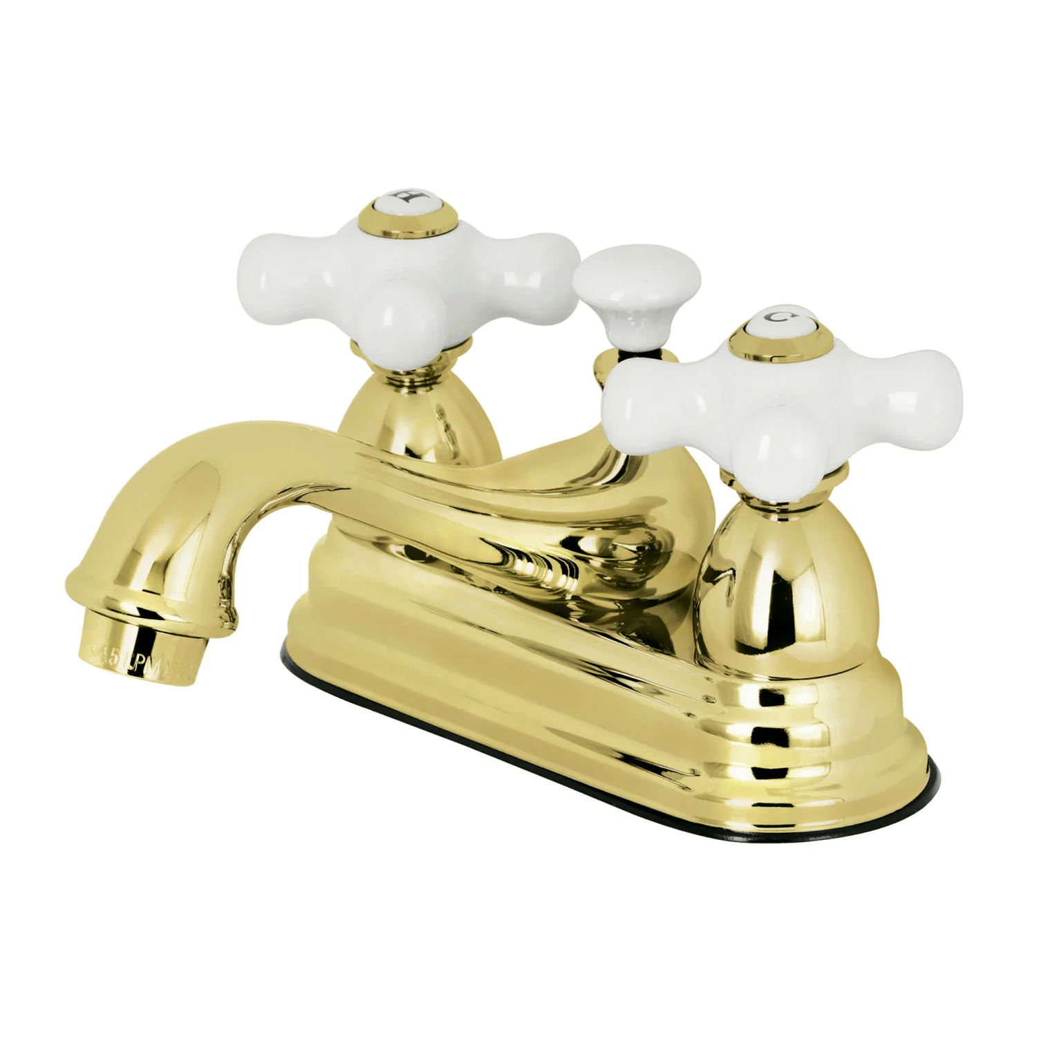Kingston Heirloom KS3602PX - Restoration Double-Handle 3-Hole Deck Mount 4-Inch Centerset Bathroom Faucet with Brass Pop-Up, Polished Brass