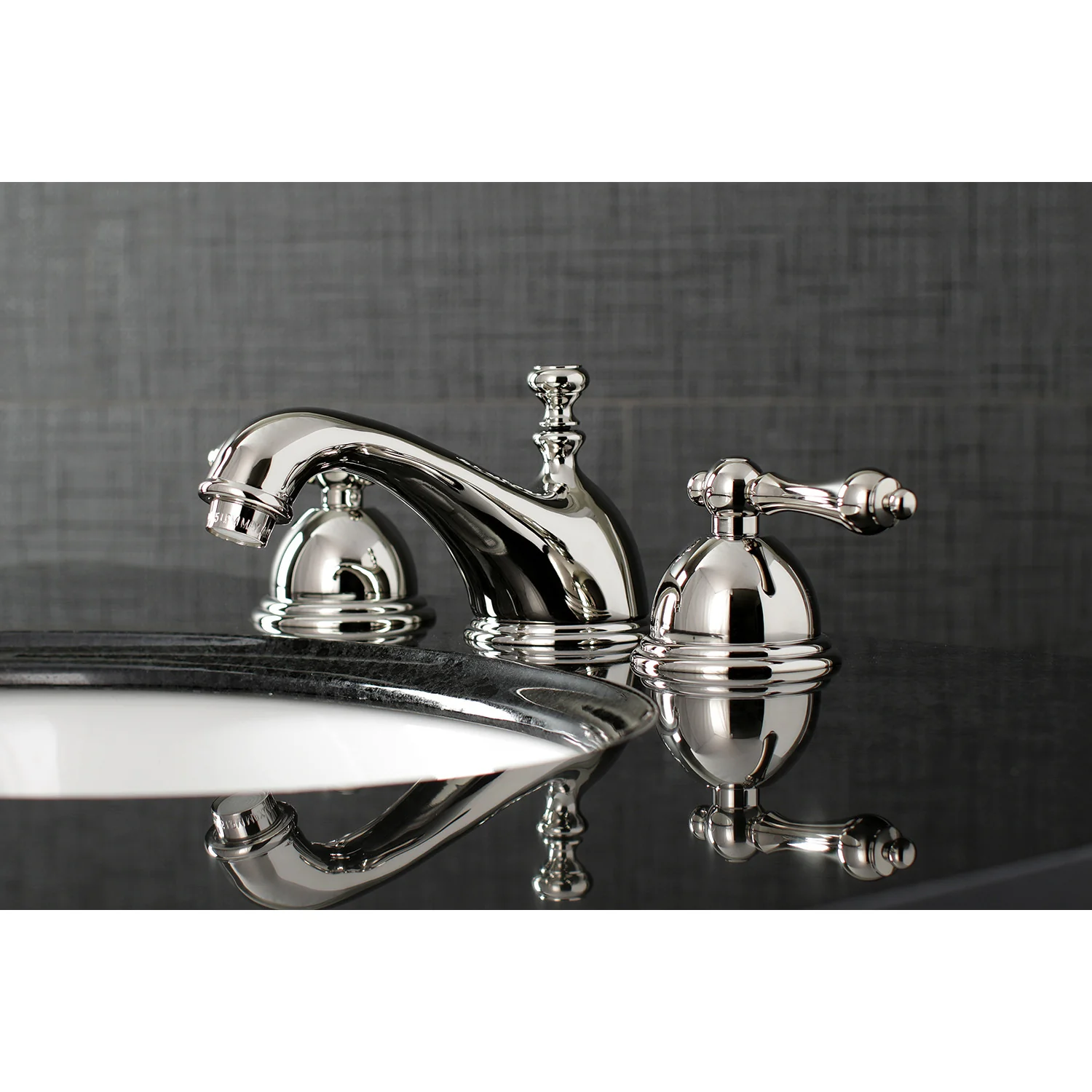 Kingston Heirloom KS3966AL - Restoration Two-Handle 3-Hole Deck Mount Widespread Bathroom Faucet with Brass Pop-Up, Polished Nickel - Image 4