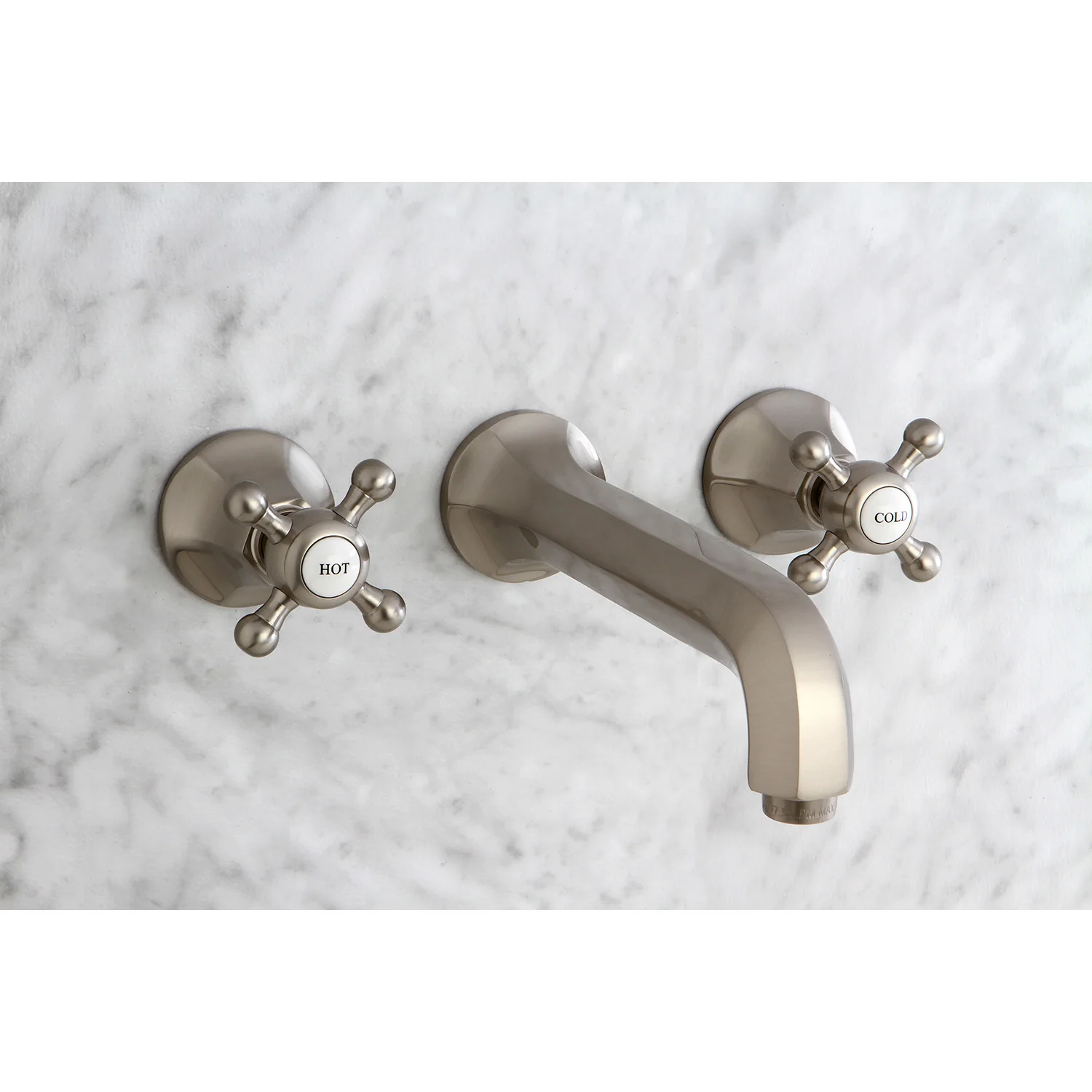 Kingston Tulare KS4028BX - Metropolitan Two-Handle 3-Hole Wall Mount Tub Faucet, Brushed Nickel - Image 2