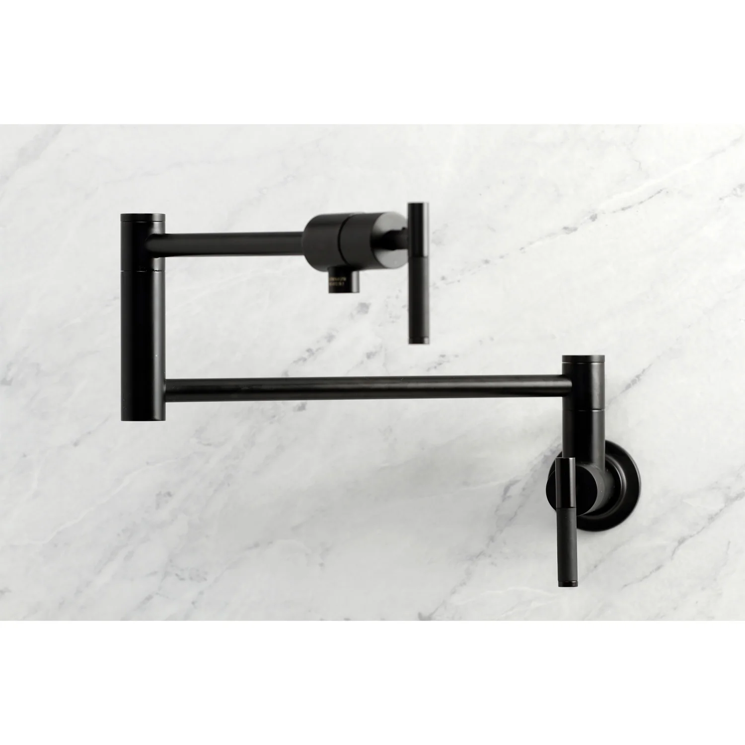 Kingston Sona KS4100CKL - Kaiser Two-Handle 1-Hole Wall Mount Pot Filler Faucet, Matte Black - Image 7