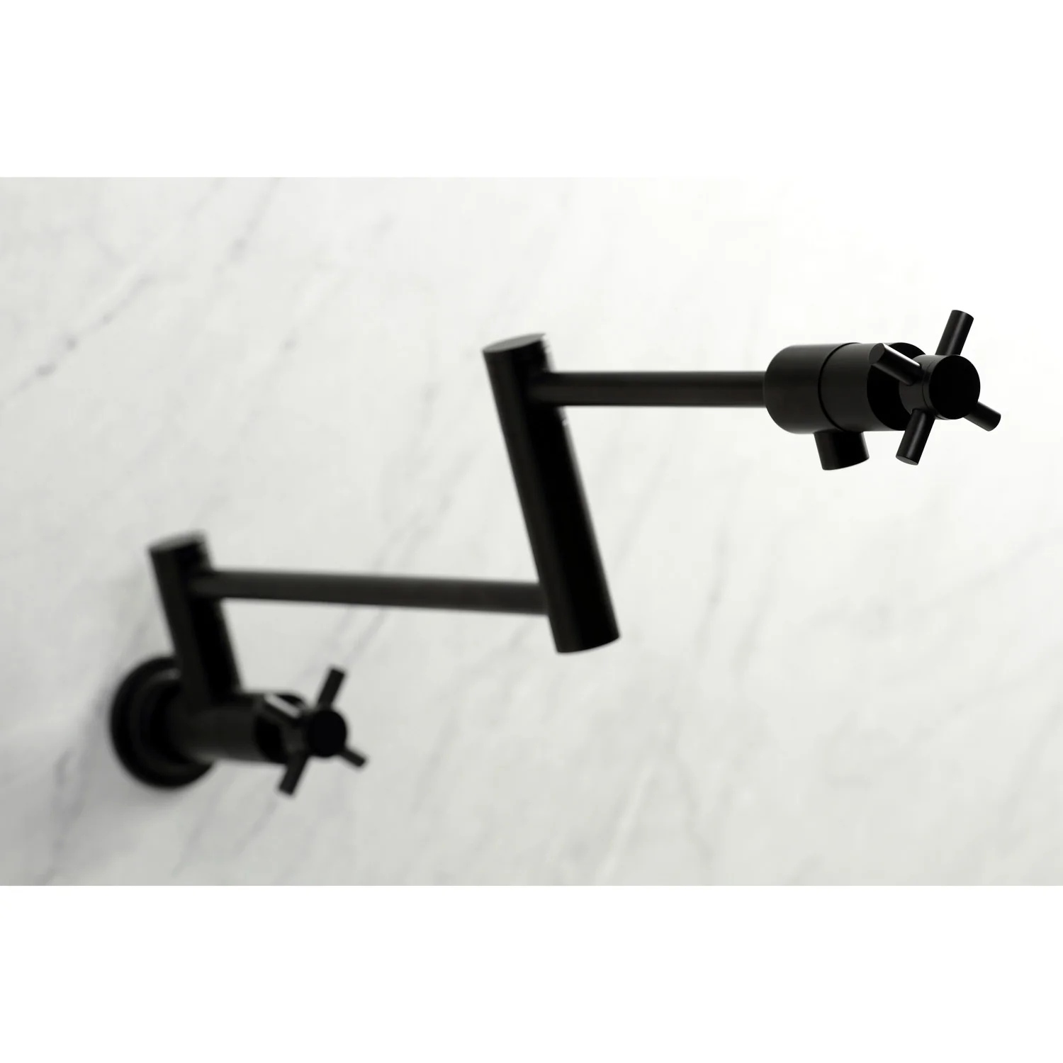 Kingston Sona KS4100DX - Concord Two-Handle 1-Hole Wall Mount Pot Filler Faucet, Matte Black - Image 2