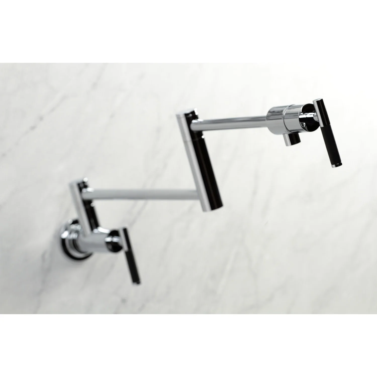 Kingston Sona KS4101CKL - Kaiser Two-Handle 1-Hole Wall Mount Pot Filler Faucet, Polished Chrome - Image 5