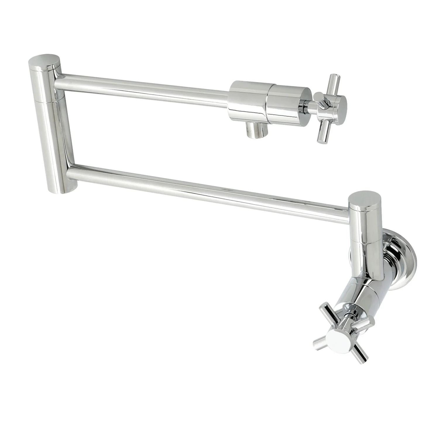 Kingston Sona KS4101DX - Concord Two-Handle 1-Hole Wall Mount Pot Filler Faucet, Polished Chrome
