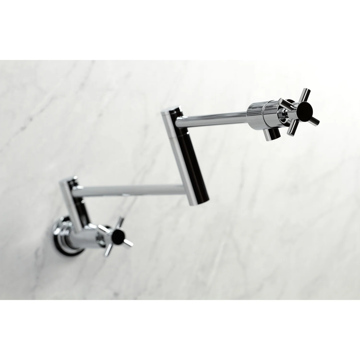 Kingston Sona KS4101DX - Concord Two-Handle 1-Hole Wall Mount Pot Filler Faucet, Polished Chrome - Image 2
