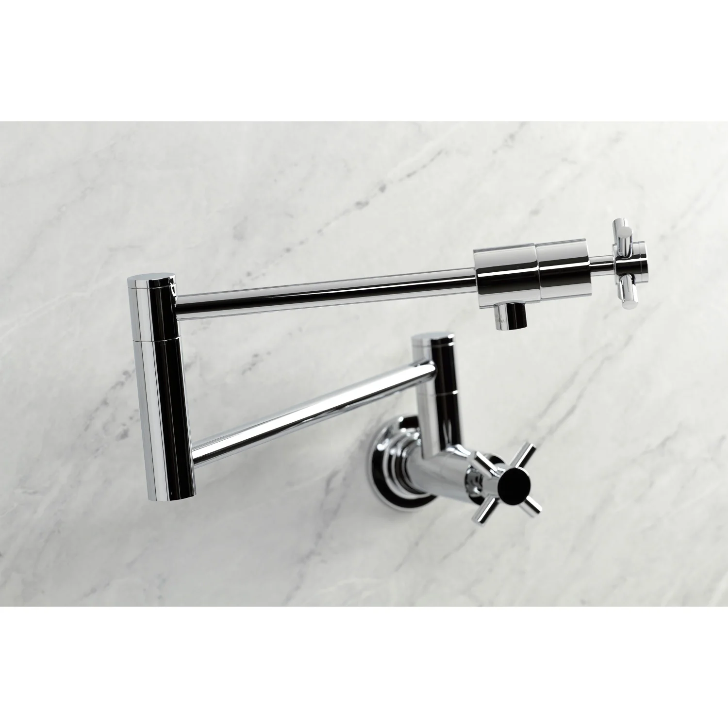 Kingston Sona KS4101DX - Concord Two-Handle 1-Hole Wall Mount Pot Filler Faucet, Polished Chrome - Image 3