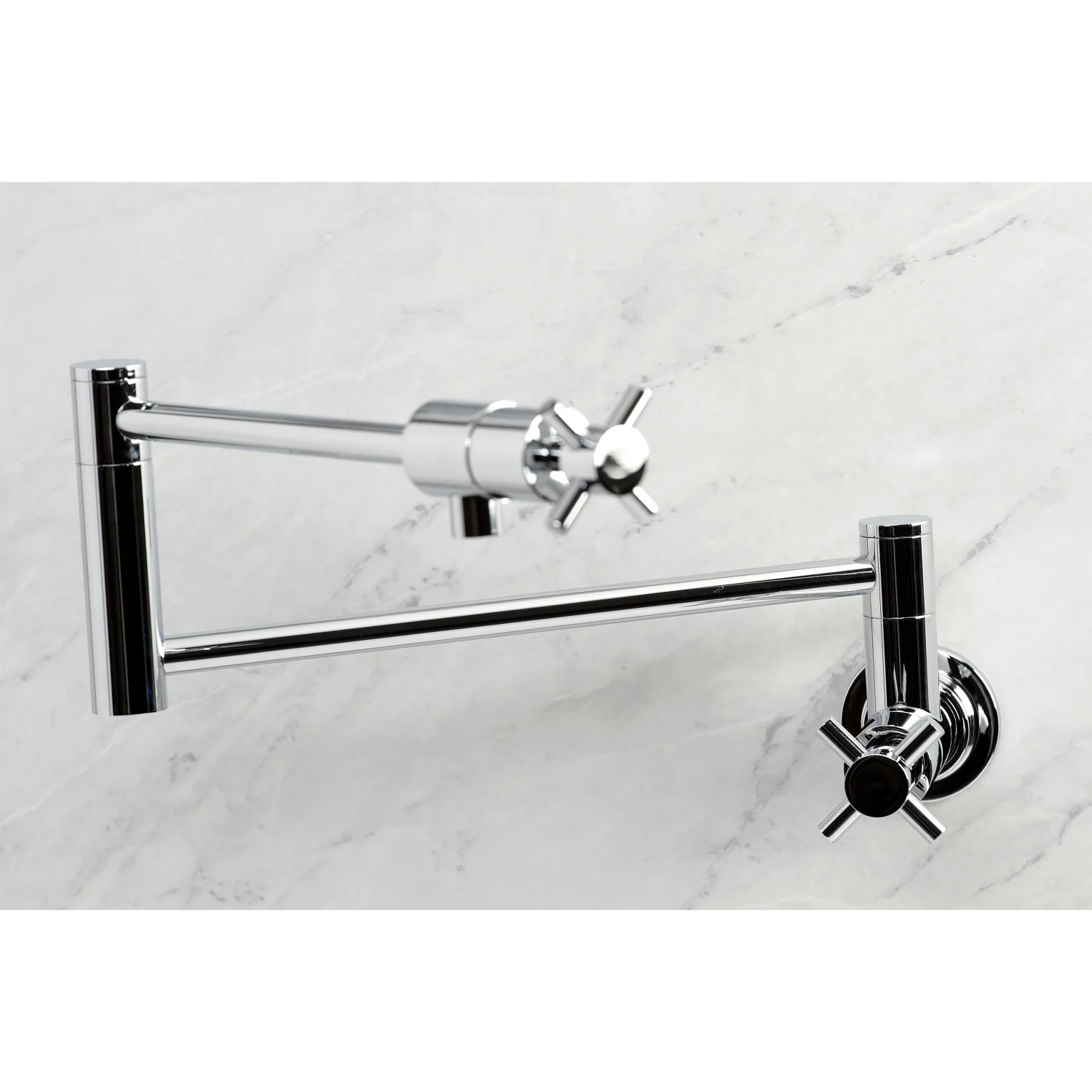 Kingston Sona KS4101DX - Concord Two-Handle 1-Hole Wall Mount Pot Filler Faucet, Polished Chrome - Image 4