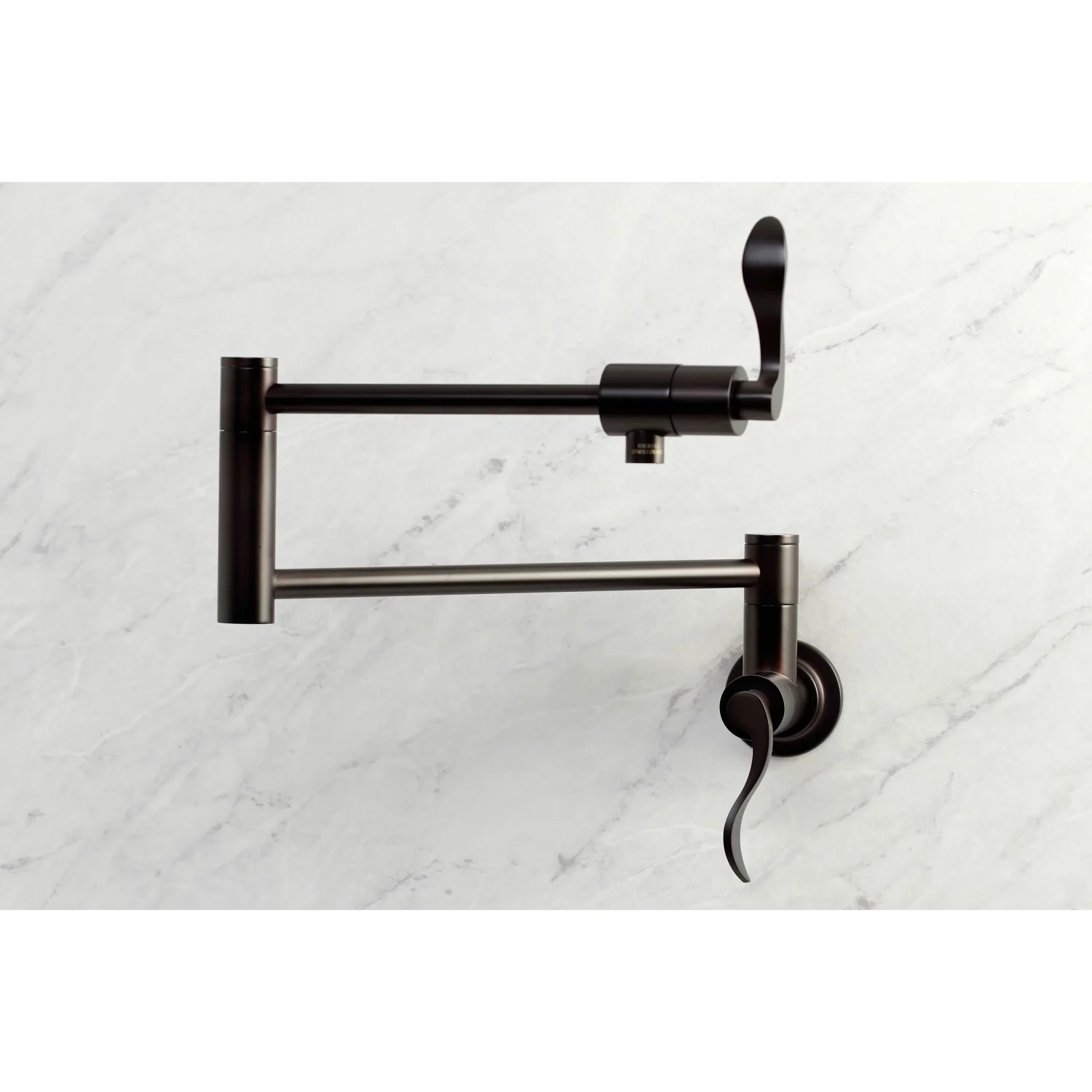 Kingston Tulare KS4105DFL - NuWave Two-Handle 1-Hole Wall Mount Pot Filler Faucet, Oil Rubbed Bronze - Image 4