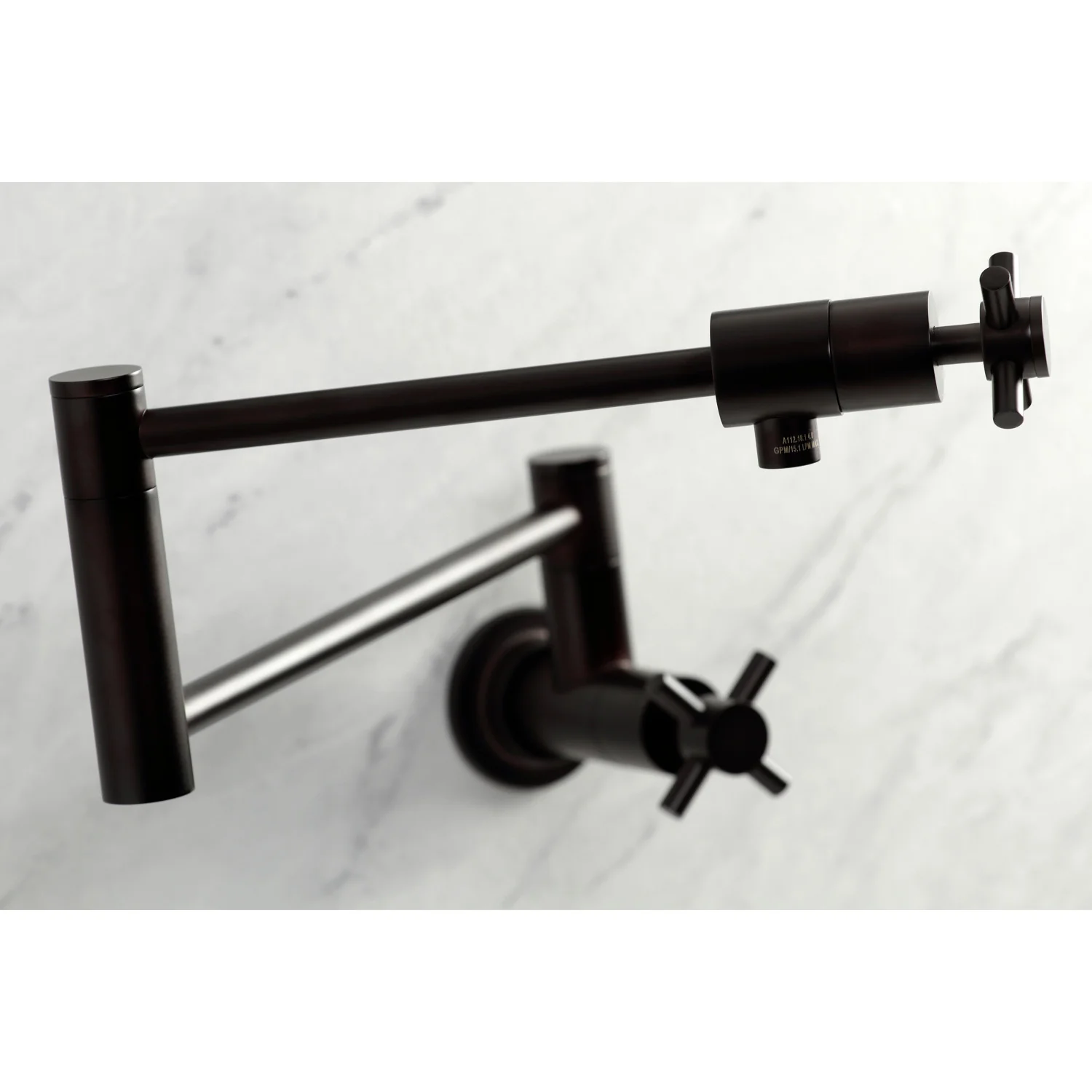 Kingston Sona KS4105DX - Concord Two-Handle 1-Hole Wall Mount Pot Filler Faucet, Oil Rubbed Bronze - Image 3