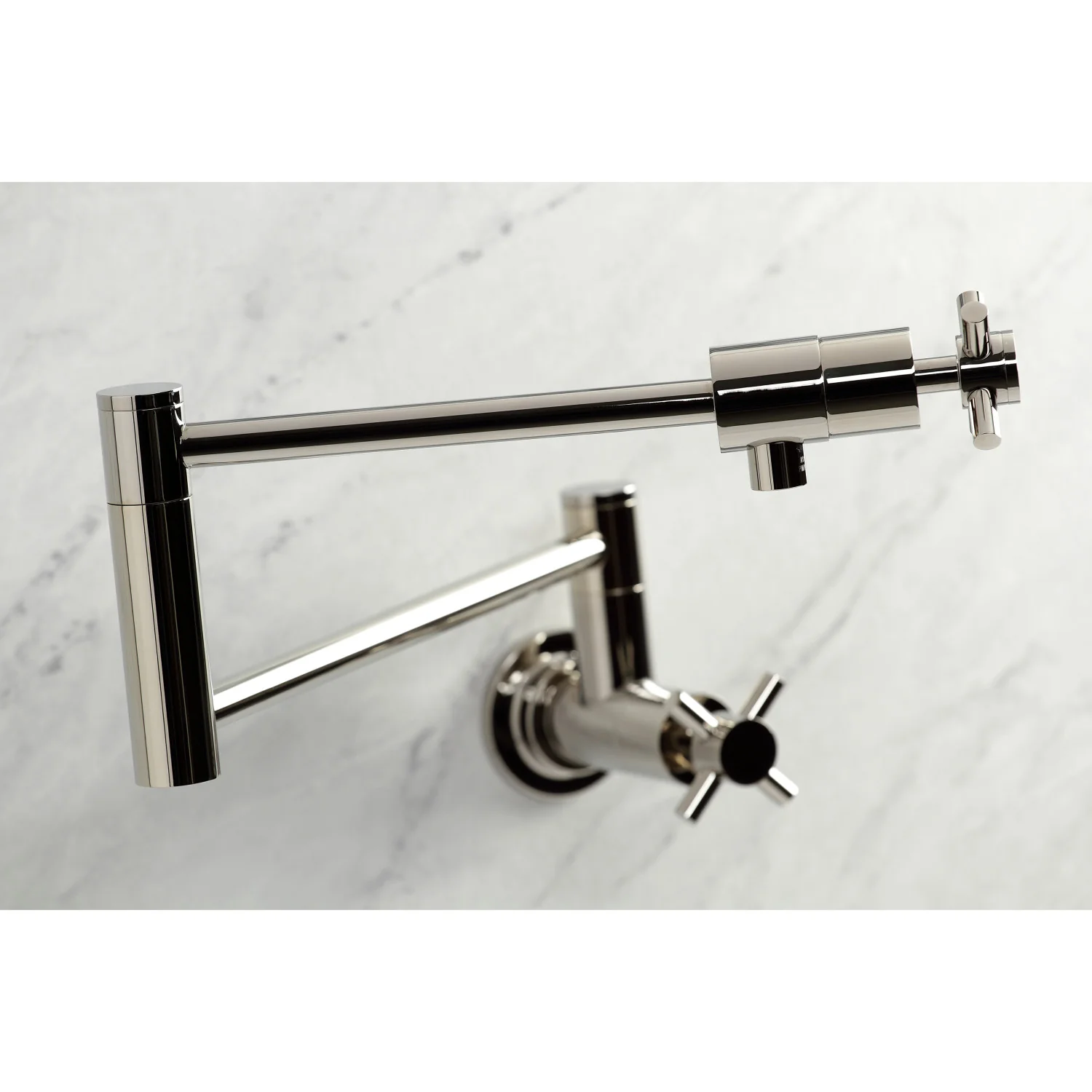 Kingston Sona KS4106DX - Concord Two-Handle 1-Hole Wall Mount Pot Filler Faucet, Polished Nickel - Image 3