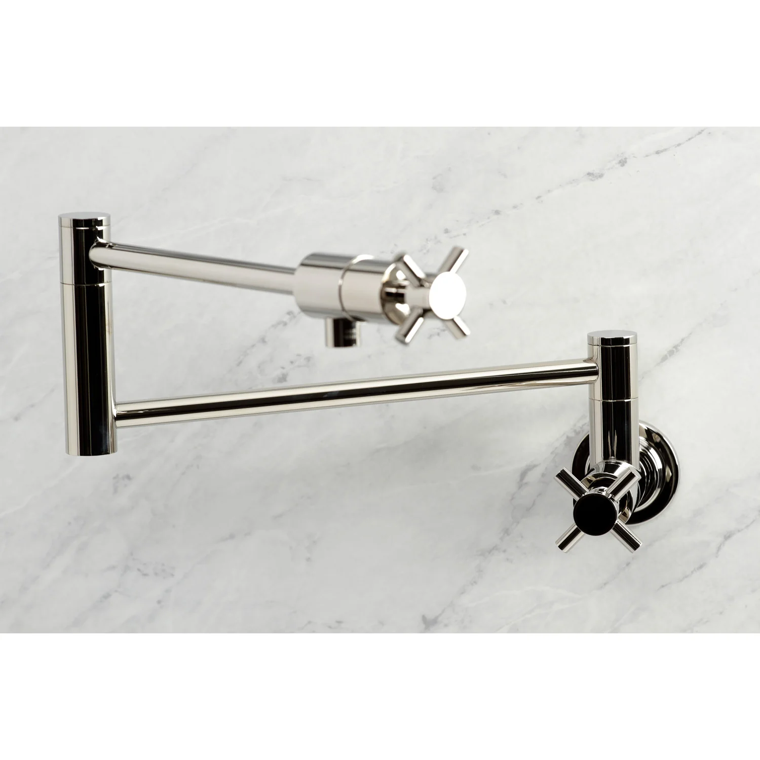 Kingston Sona KS4106DX - Concord Two-Handle 1-Hole Wall Mount Pot Filler Faucet, Polished Nickel - Image 4