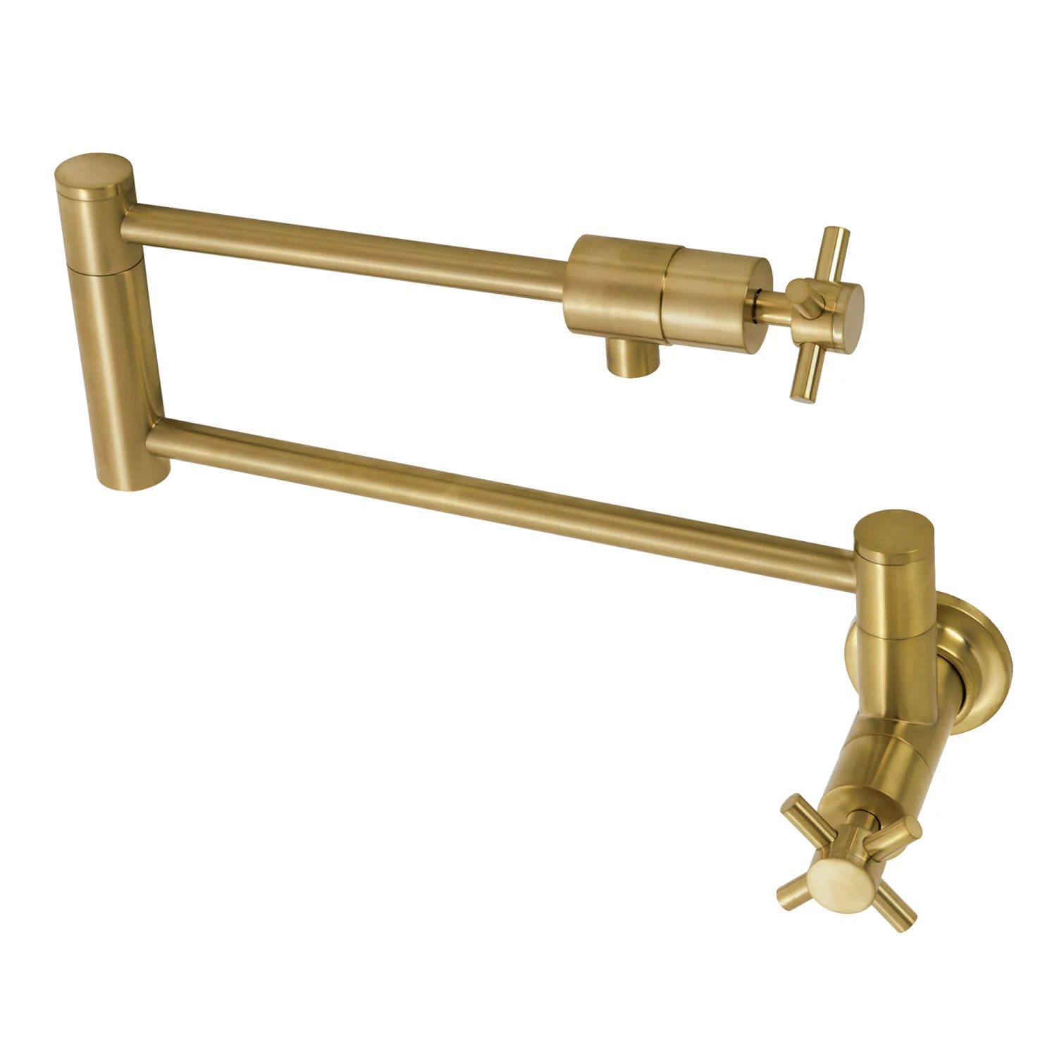 Kingston Sona KS4107DX - Concord Two-Handle 1-Hole Wall Mount Pot Filler Faucet, Brushed Brass - Image 6