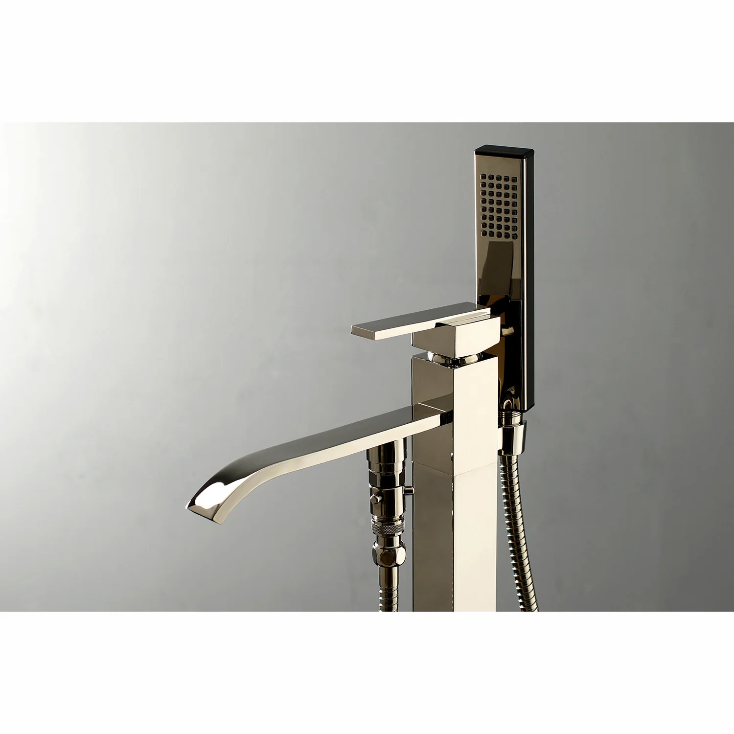 Kingston Sona KS4136QLL - Executive Single-Handle 1-Hole Freestanding Tub Faucet with Hand Shower, Polished Nickel - Image 4
