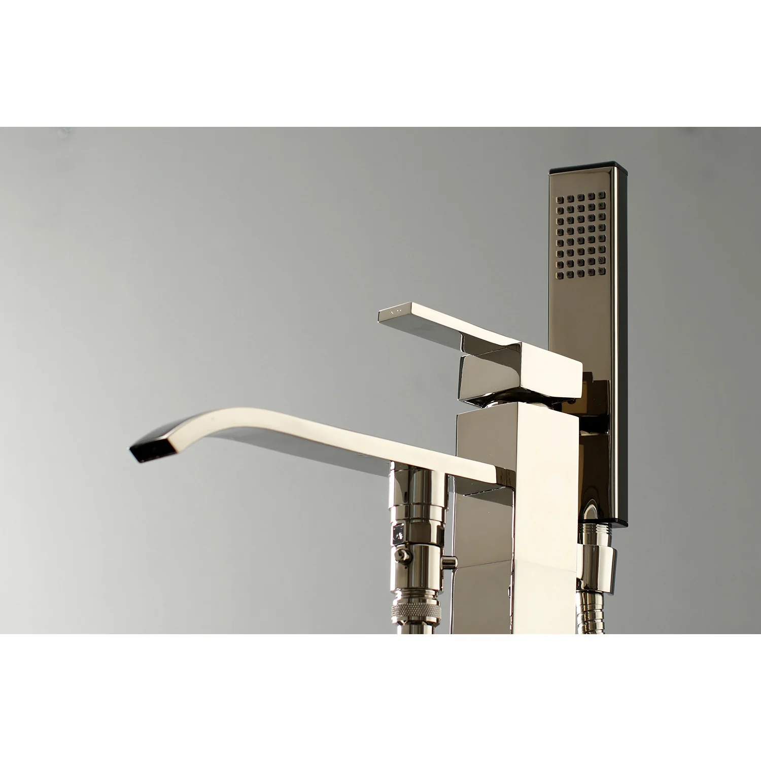 Kingston Sona KS4136QLL - Executive Single-Handle 1-Hole Freestanding Tub Faucet with Hand Shower, Polished Nickel - Image 5