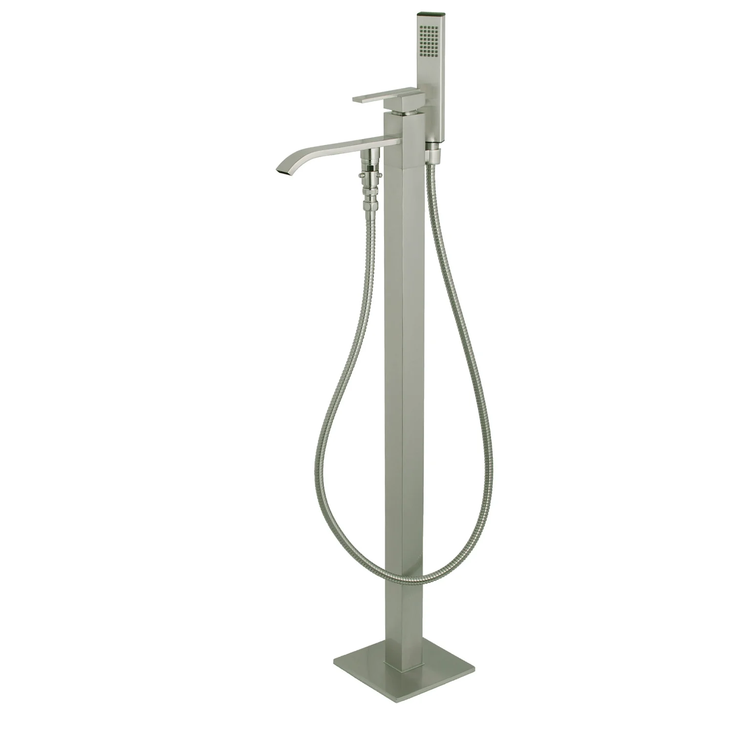 Kingston Sona KS4138QLL - Executive Single-Handle 1-Hole Freestanding Tub Faucet with Hand Shower, Brushed Nickel