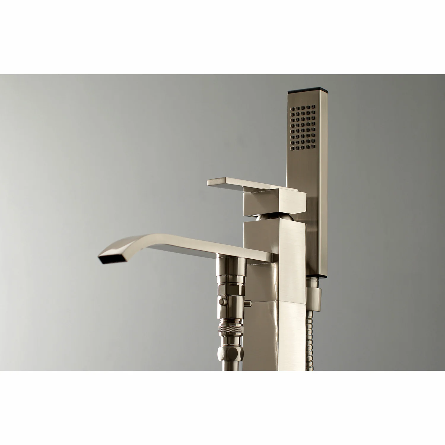 Kingston Sona KS4138QLL - Executive Single-Handle 1-Hole Freestanding Tub Faucet with Hand Shower, Brushed Nickel - Image 5