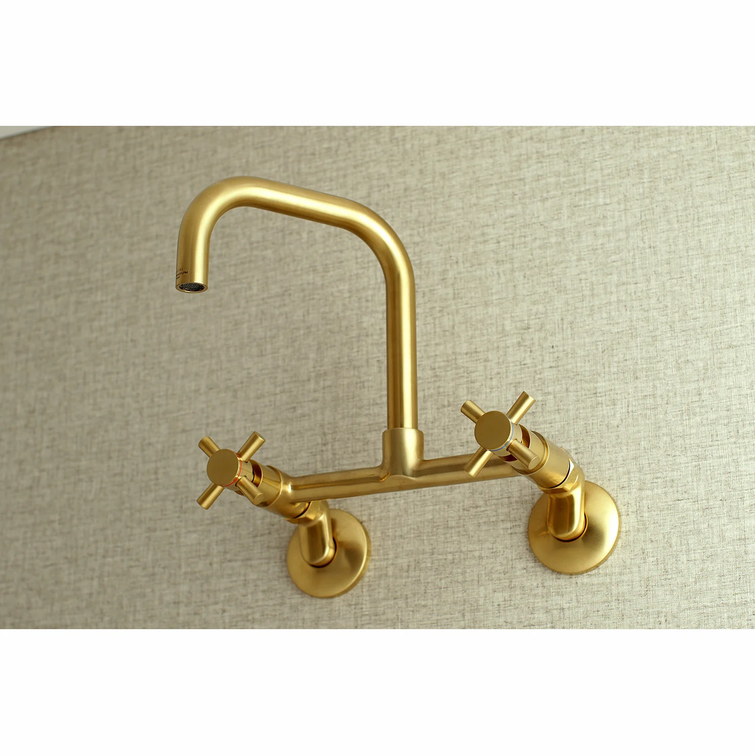 Kingston Sona KS413SB - Concord Two-Handle 2-Hole Wall Mount Kitchen Faucet, Brushed Brass - Image 2