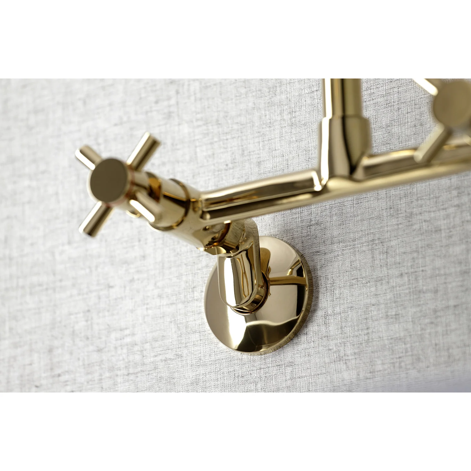 Kingston Sona KS423PB - Concord Two-Handle 2-Hole Wall Mount Kitchen Faucet, Polished Brass - Image 6