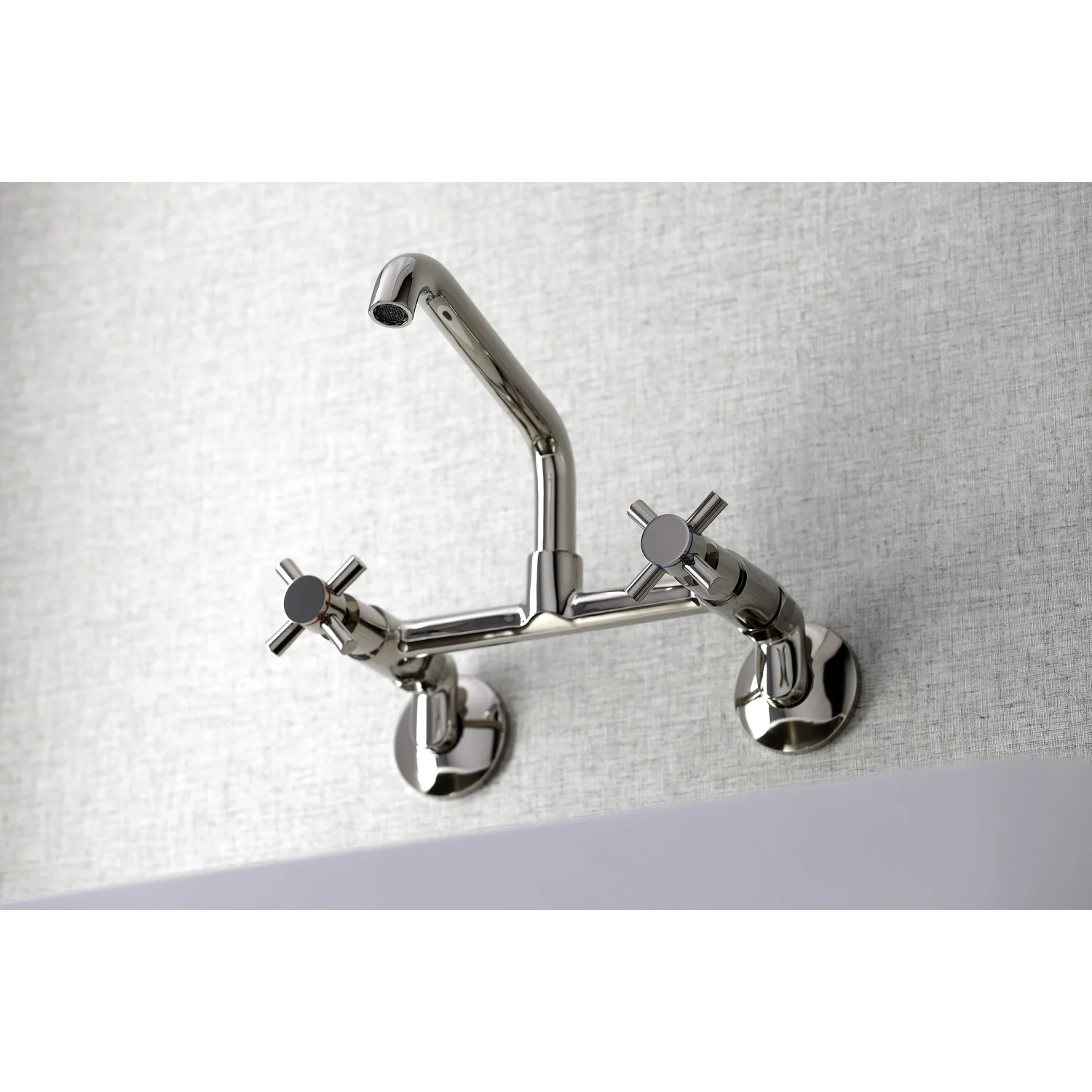 Kingston Sona KS423PN - Concord Two-Handle 2-Hole Wall Mount Kitchen Faucet, Polished Nickel - Image 5