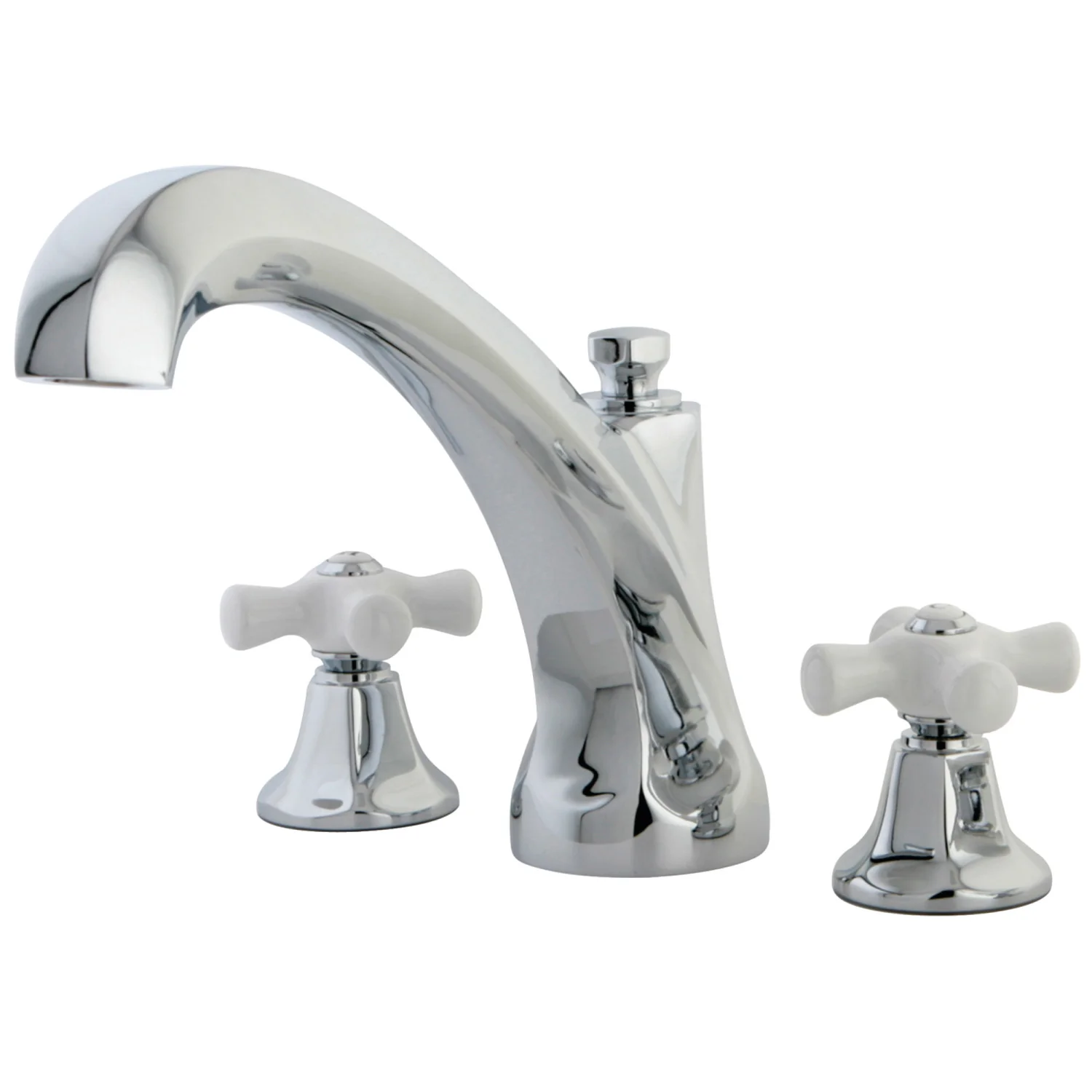 Kingston Heirloom KS4321PX - Metropolitan Two-Handle 3-Hole Deck Mount Roman Tub Faucet, Polished Chrome