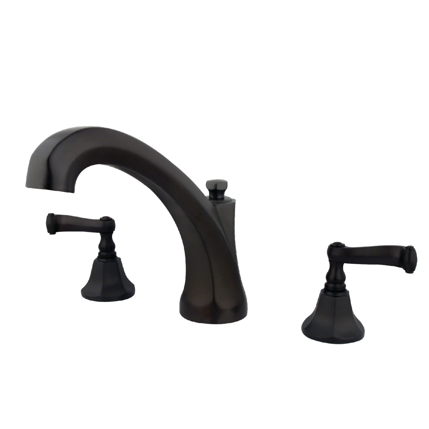 Kingston Tulare KS4325FL Two-Handle 3-Hole Deck Mount Roman Tub Faucet, Oil Rubbed Bronze