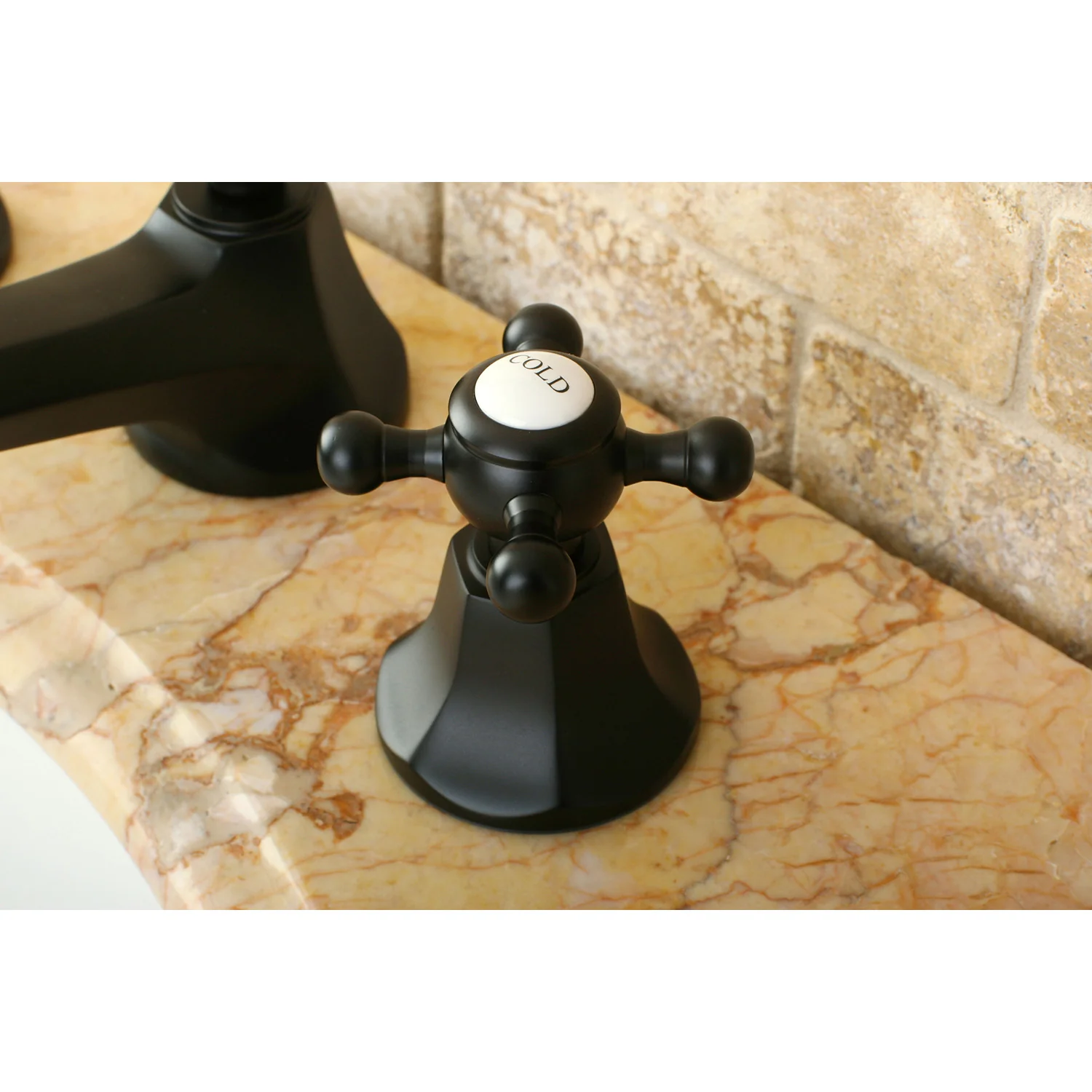 Kingston Heirloom KS4465BX - Metropolitan Two-Handle 3-Hole Deck Mount Widespread Bathroom Faucet with Brass Pop-Up, Oil Rubbed Bronze - Image 2