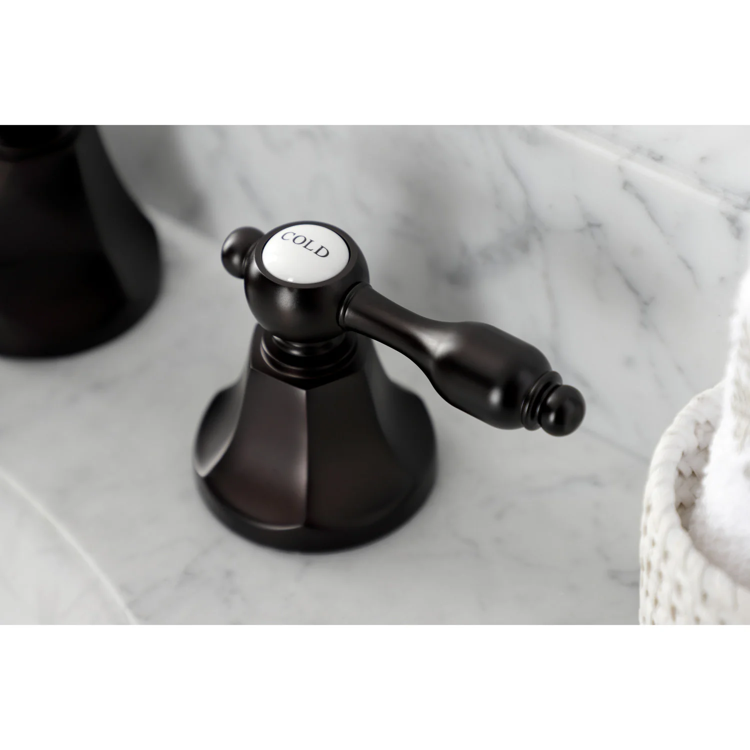 Kingston Tulare KS4465TAL - Tudor Two-Handle 3-Hole Deck Mount Widespread Bathroom Faucet with Brass Pop-Up, Oil Rubbed Bronze - Image 2