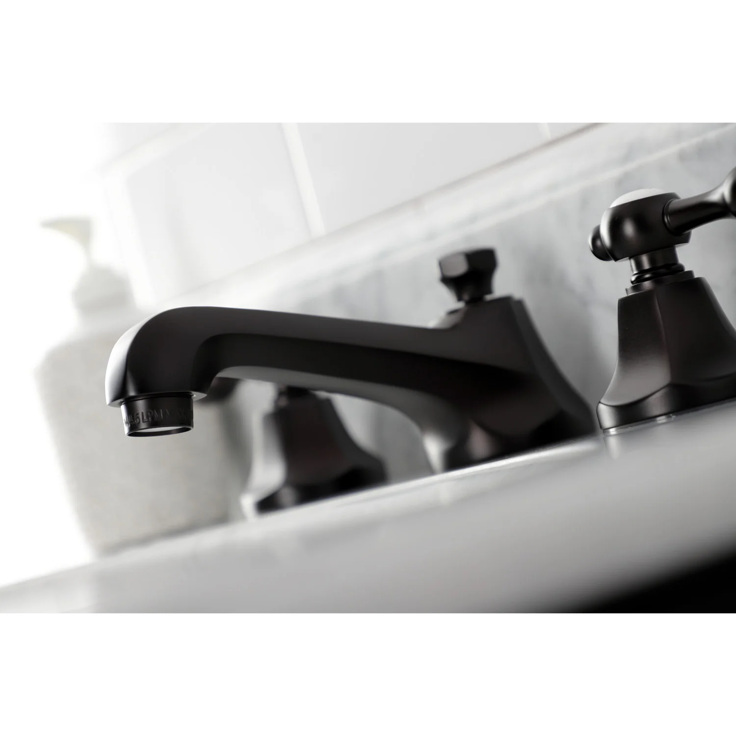 Kingston Tulare KS4465TAL - Tudor Two-Handle 3-Hole Deck Mount Widespread Bathroom Faucet with Brass Pop-Up, Oil Rubbed Bronze - Image 3