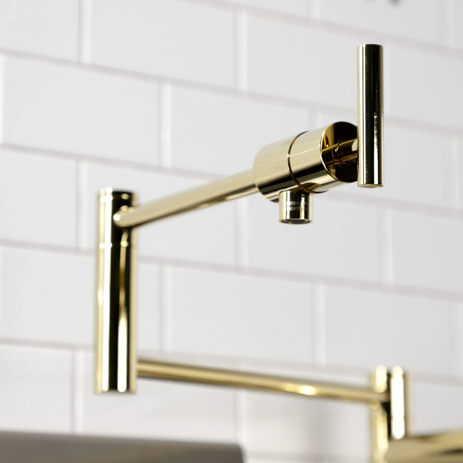 Kingston Sona KS4702CML - Manhattan Two-Handle 1-Hole Deck Mount Pot Filler Faucet, Polished Brass - Image 5
