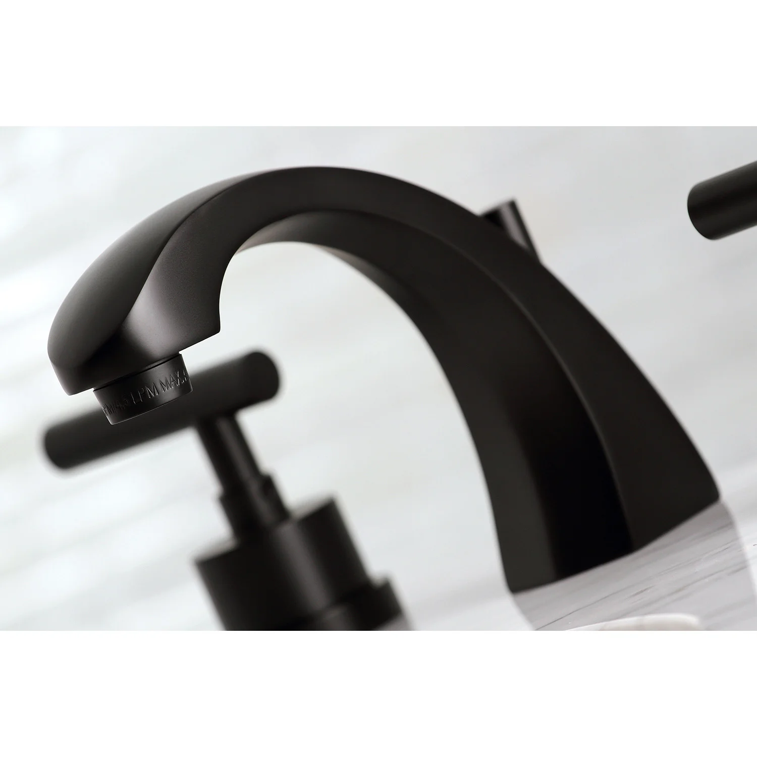 Kingston Sona KS4980CML - Manhattan Two-Handle 3-Hole Deck Mount Widespread Bathroom Faucet with Brass Pop-Up, Matte Black - Image 2