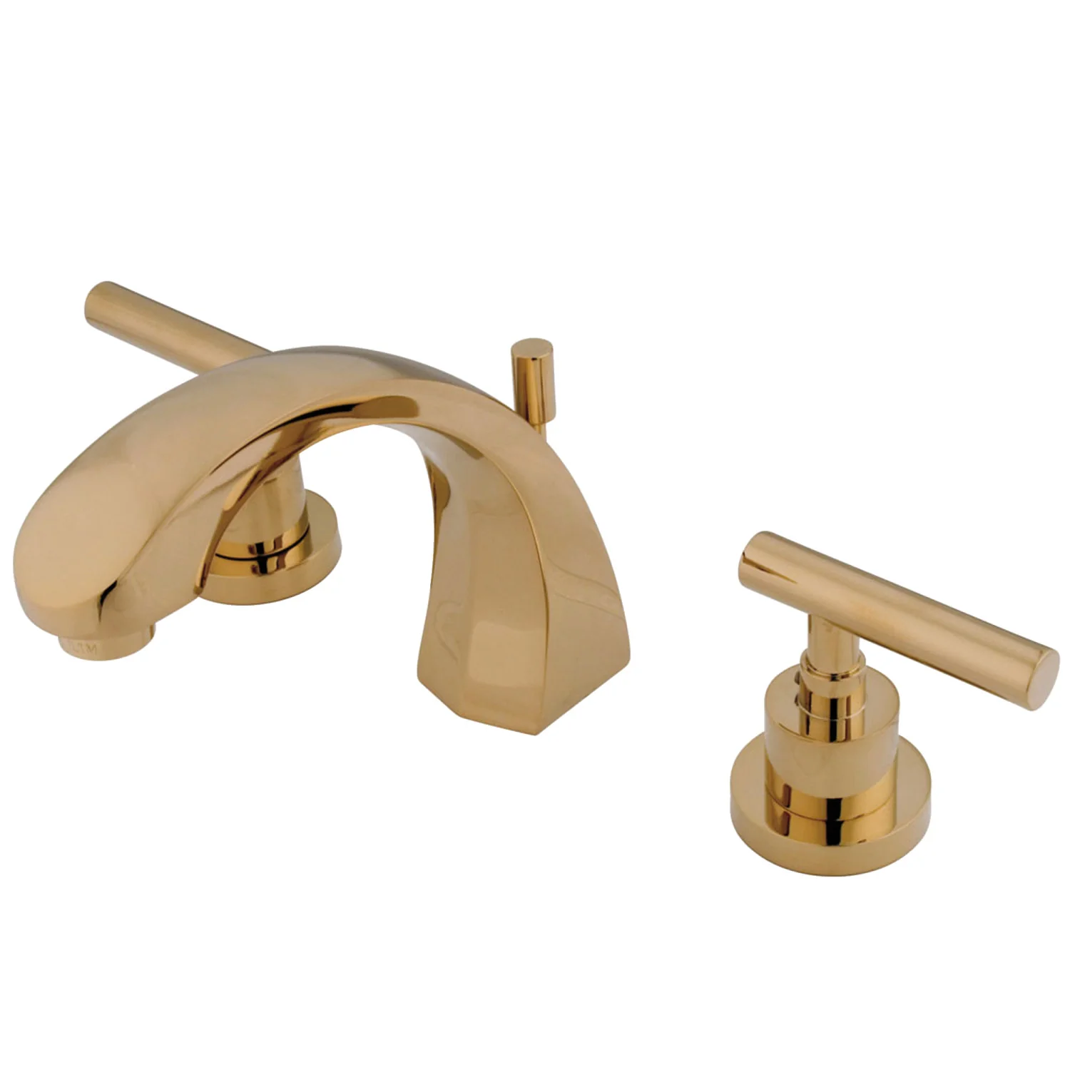 Kingston Sona KS4982CML - Manhattan Two-Handle 3-Hole Deck Mount Widespread Bathroom Faucet with Brass Pop-Up, Polished Brass