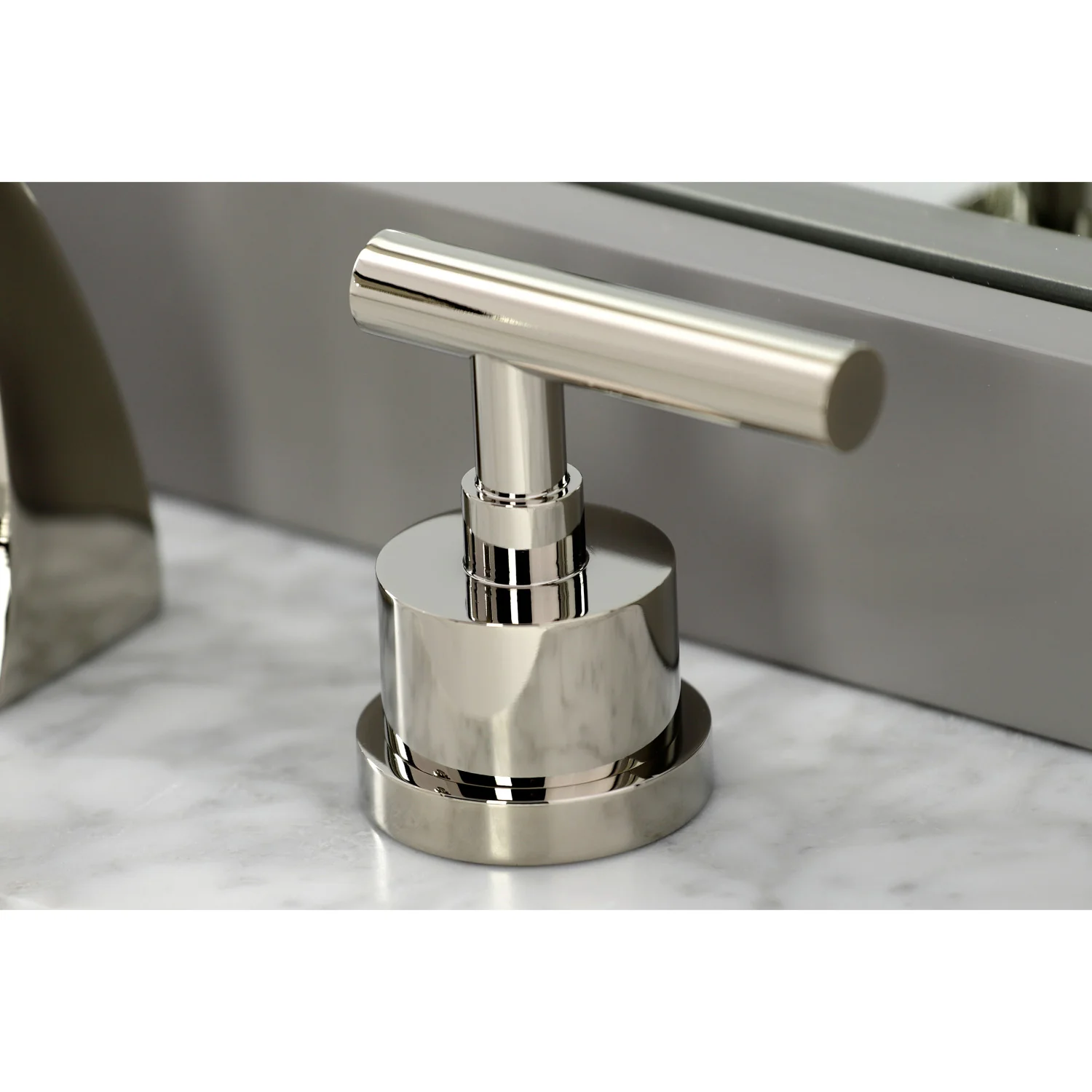 Kingston Sona KS4986CML - Manhattan Two-Handle 3-Hole Deck Mount Widespread Bathroom Faucet with Brass Pop-Up, Polished Nickel - Image 2