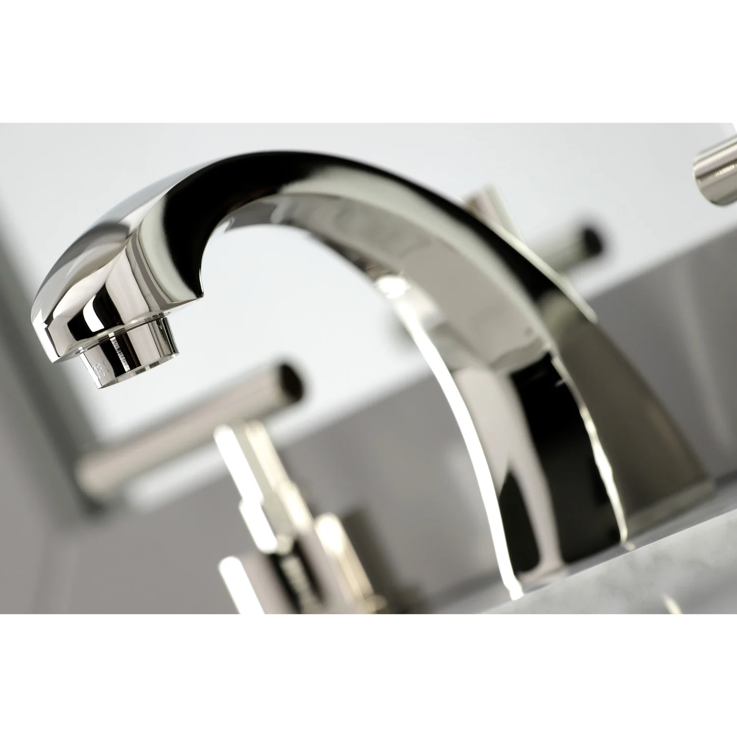 Kingston Sona KS4986CML - Manhattan Two-Handle 3-Hole Deck Mount Widespread Bathroom Faucet with Brass Pop-Up, Polished Nickel - Image 3