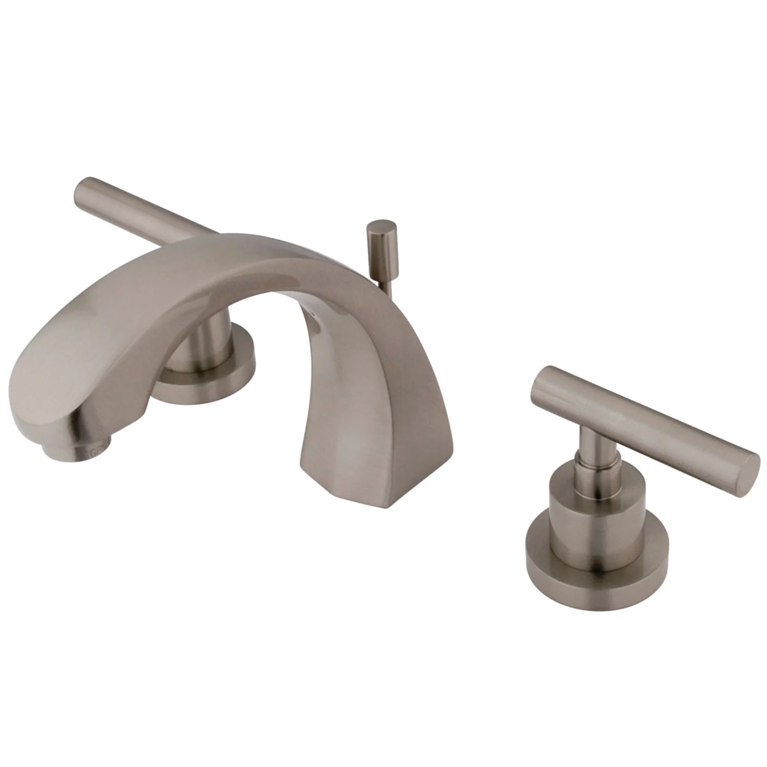 Kingston Sona KS4988CML - Manhattan Two-Handle 3-Hole Deck Mount Widespread Bathroom Faucet with Brass Pop-Up, Brushed Nickel