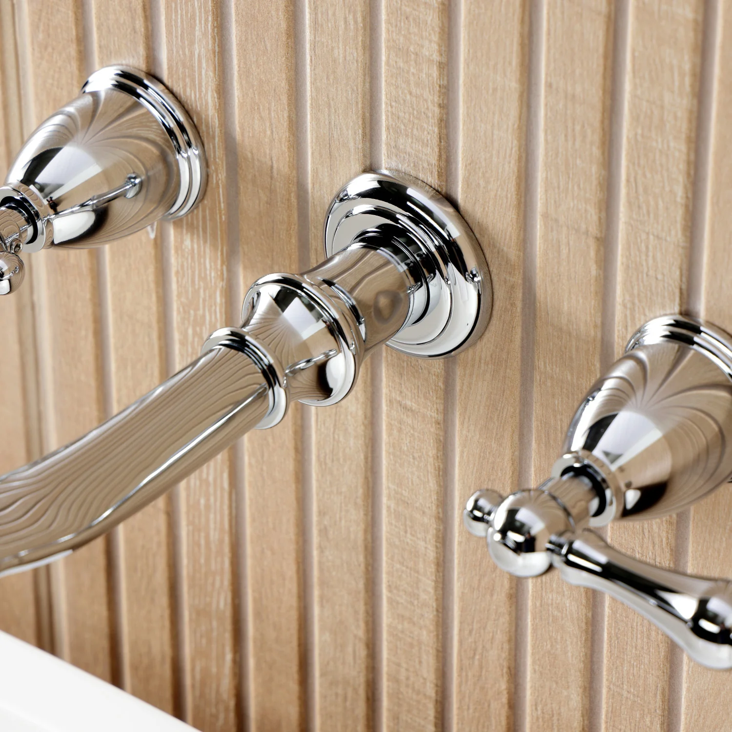 Kingston Heirloom KS5021AL Two-Handle 3-Hole Wall Mount Tub Faucet, Polished Chrome - Image 8