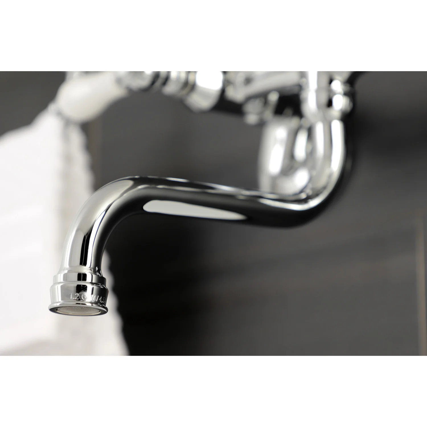 Kingston Heirloom KS516C - Kingston Double-Handle 2-Hole Wall Mount Bathroom Faucet, Polished Chrome - Image 3