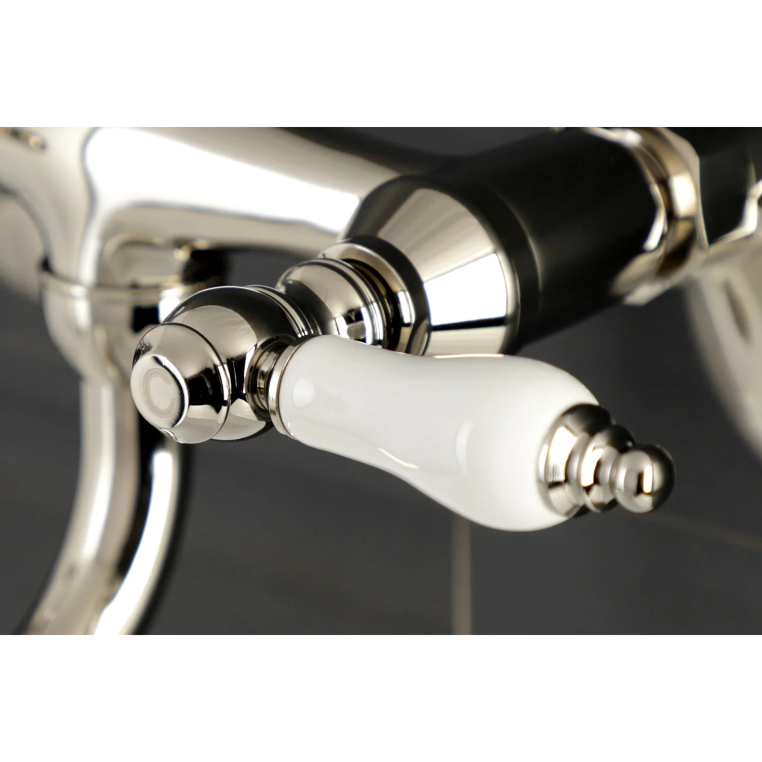 Kingston Heirloom KS516PN - Kingston Double-Handle 2-Hole Wall Mount Bathroom Faucet, Polished Nickel - Image 2