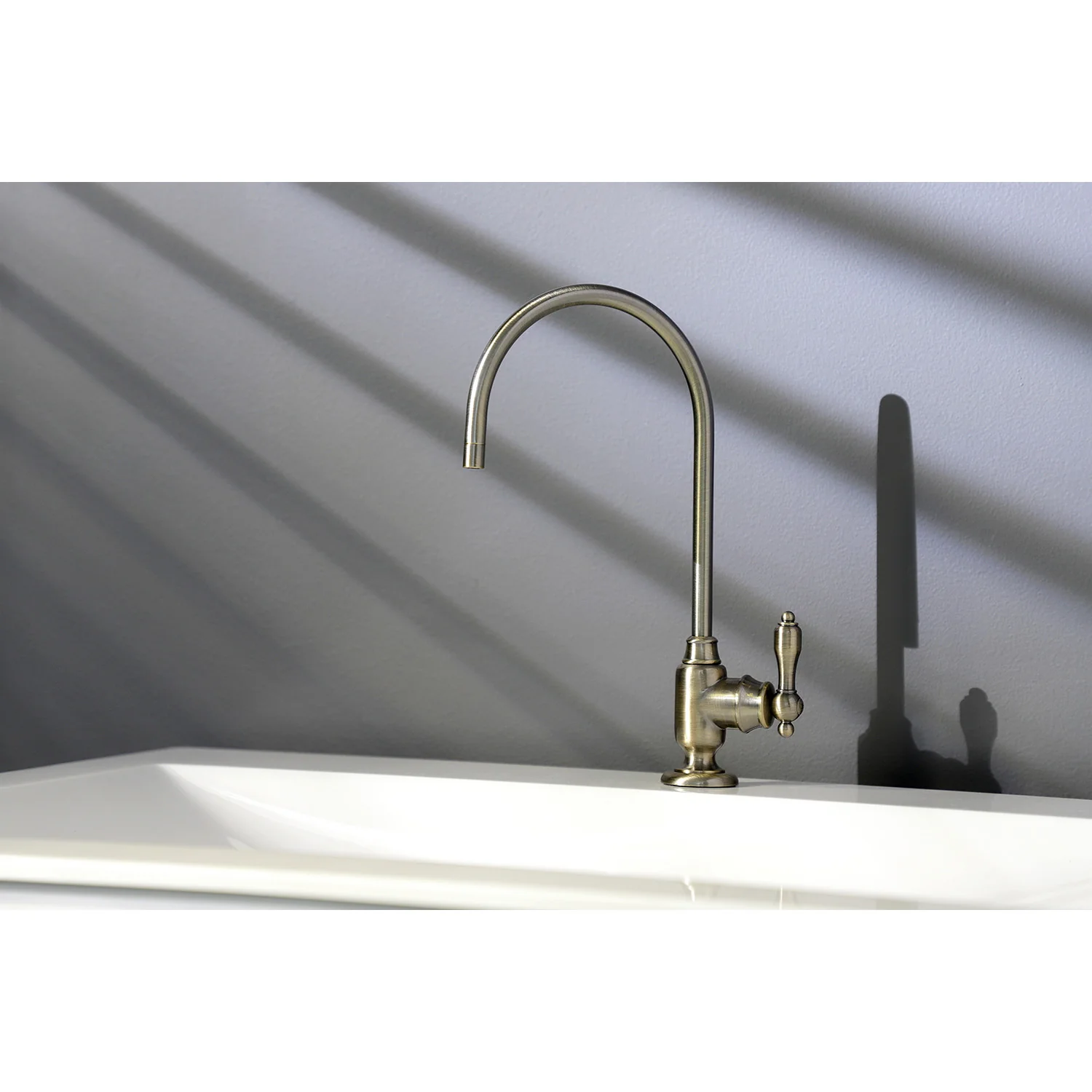 Kingston Heirloom KS5193TAL - Tudor Single-Handle 1-Hole Deck Mount Water Filtration Faucet, Antique Brass - Image 2