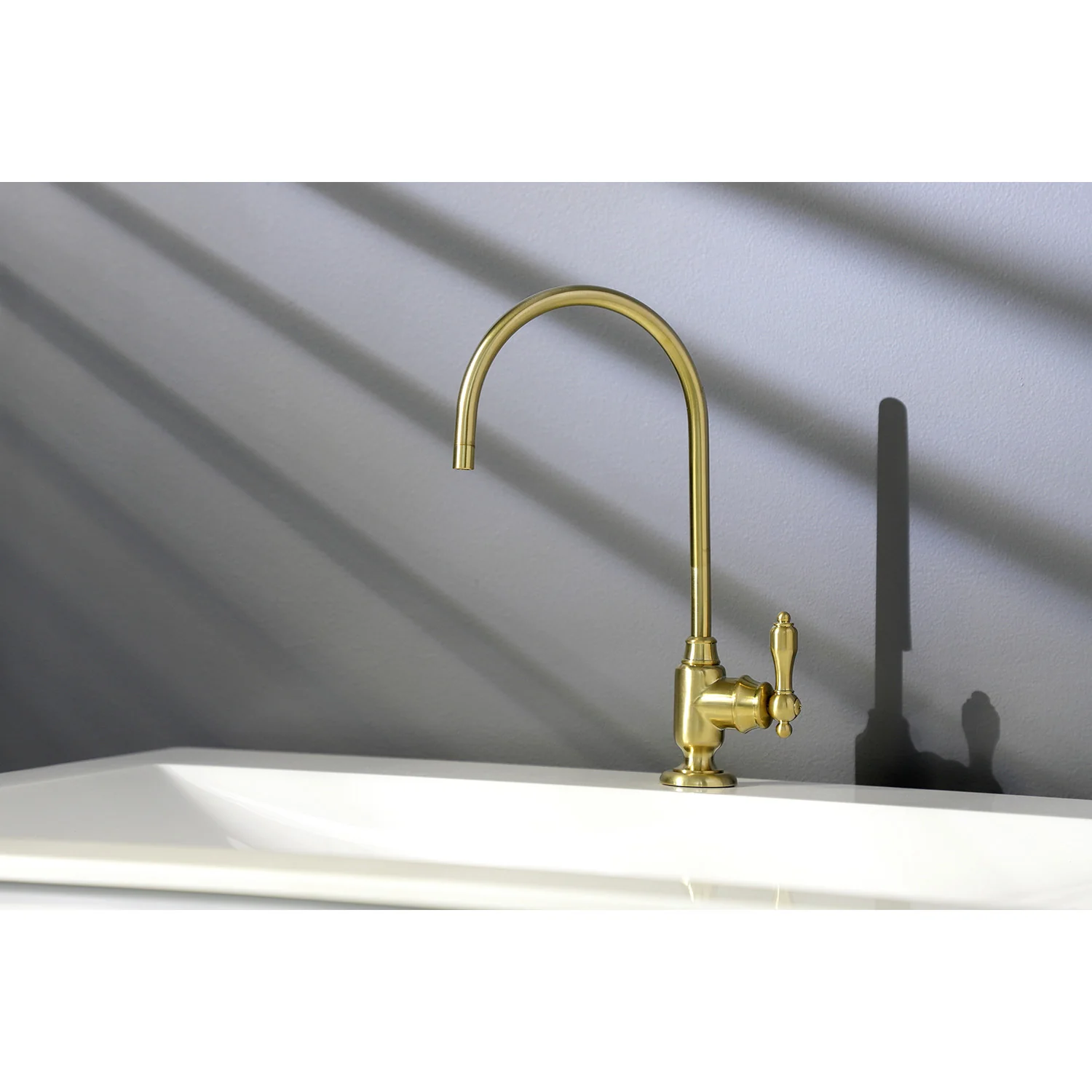 Kingston Heirloom KS5197TAL - Tudor Single-Handle 1-Hole Deck Mount Water Filtration Faucet, Brushed Brass - Image 2