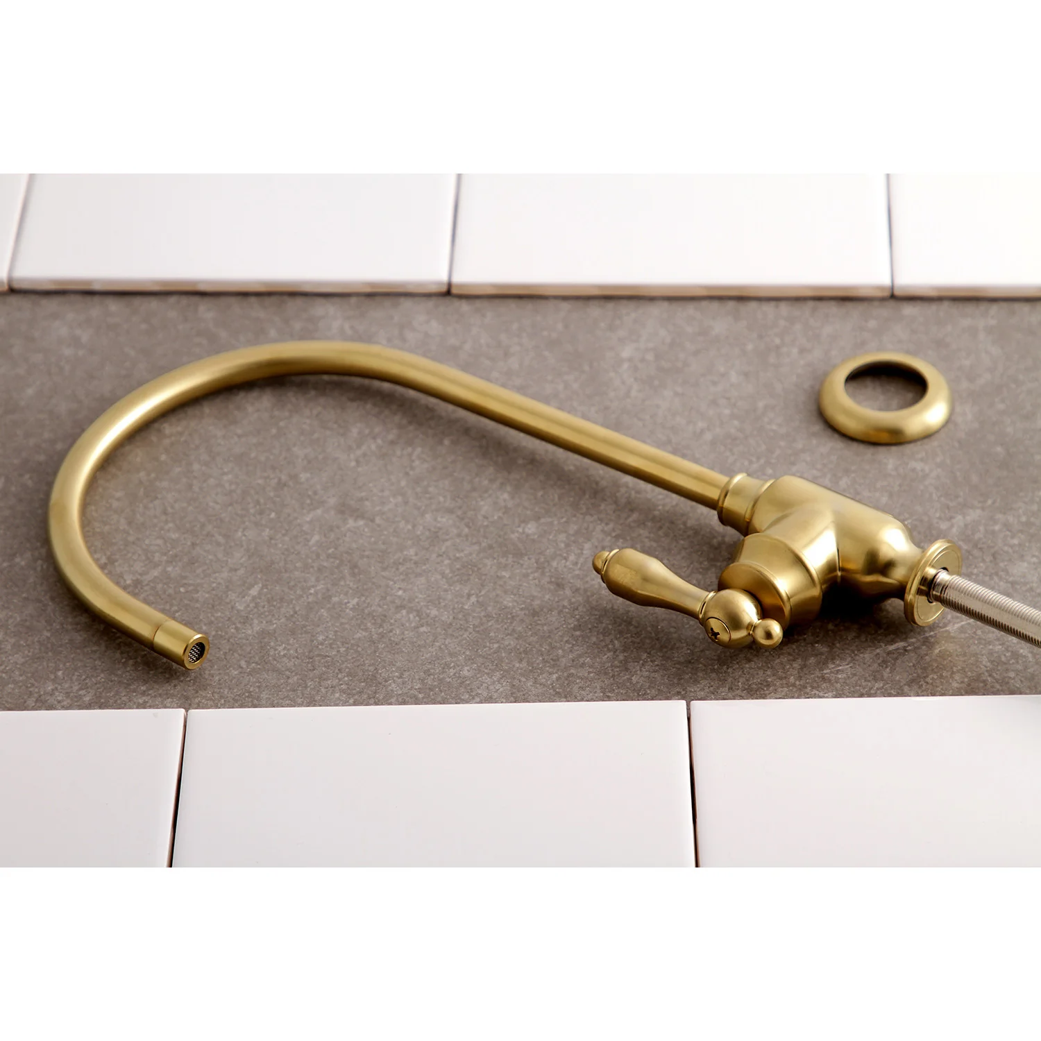 Kingston Heirloom KS5197TAL - Tudor Single-Handle 1-Hole Deck Mount Water Filtration Faucet, Brushed Brass - Image 6