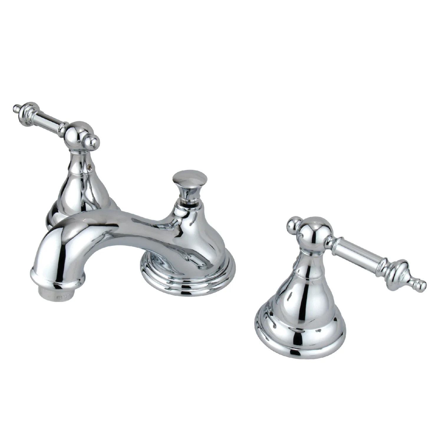 Kingston Heirloom KS5561TL Two-Handle 3-Hole Deck Mount Widespread Bathroom Faucet with Brass Pop-Up, Polished Chrome