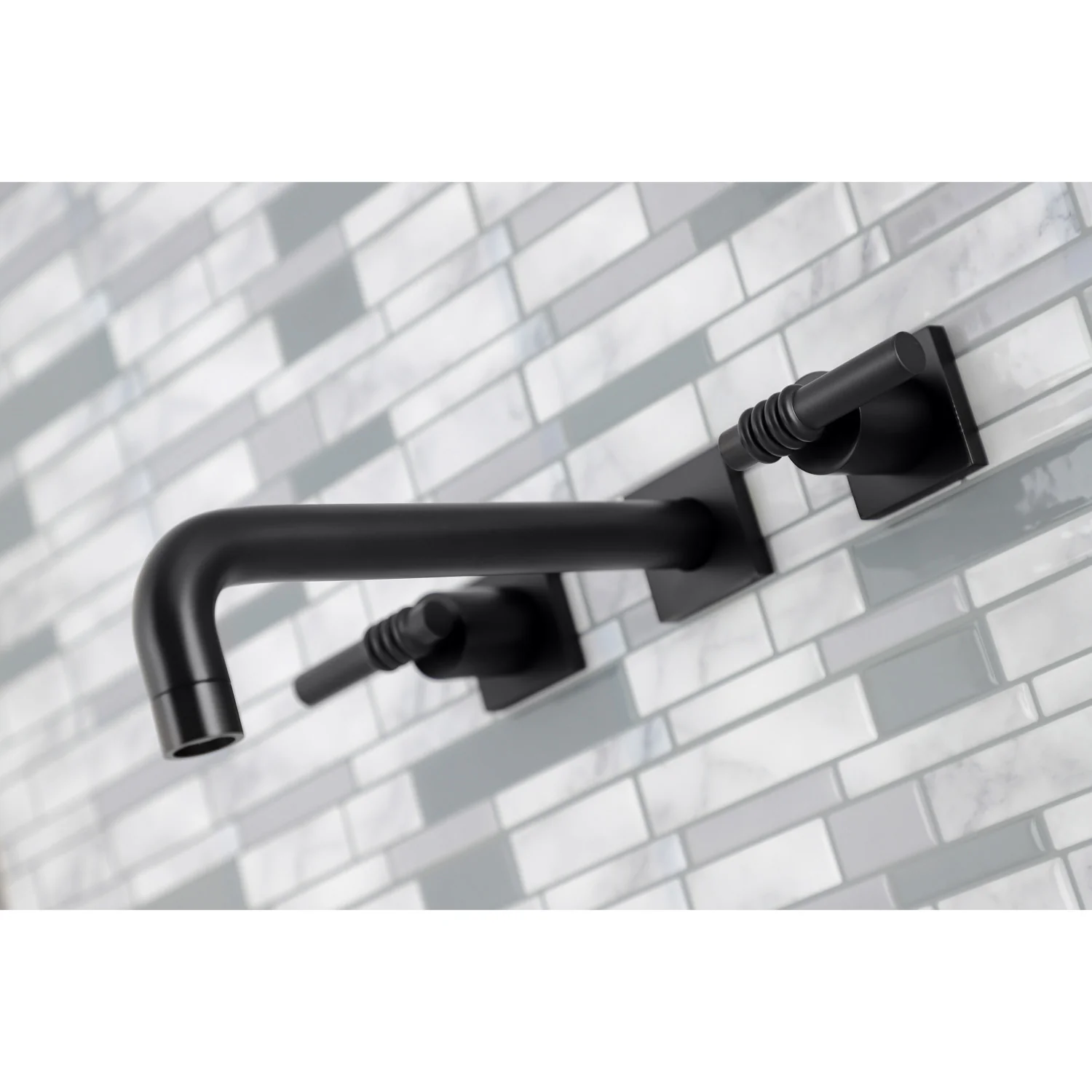 Kingston Sona KS6020ML - Milano Two-Handle 3-Hole Wall Mount Tub Faucet, Matte Black - Image 4