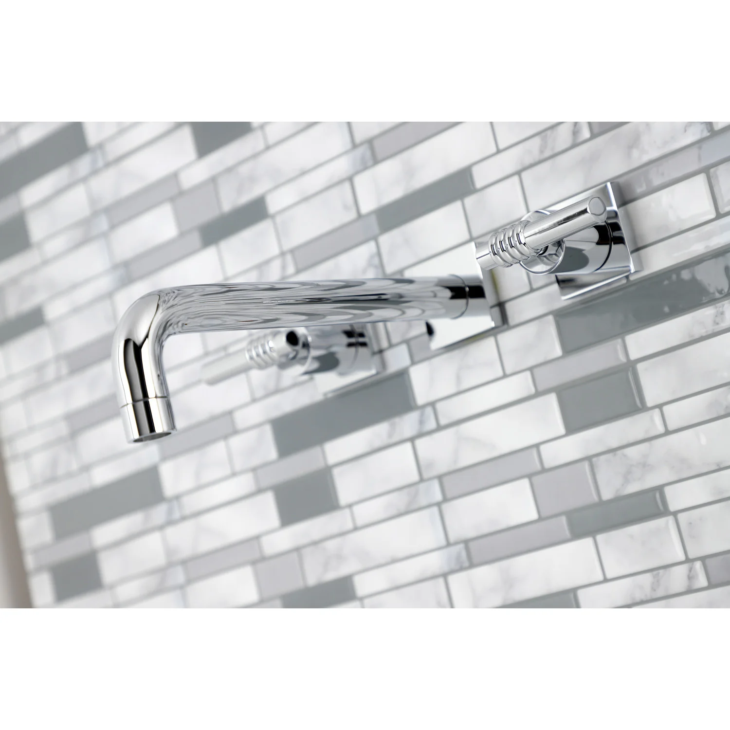 Kingston Sona KS6021ML - Milano Two-Handle 3-Hole Wall Mount Tub Faucet, Polished Chrome - Image 4