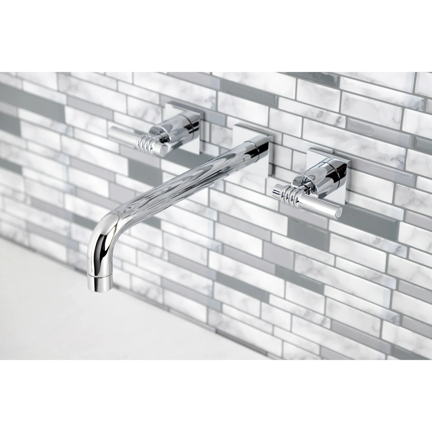 Kingston Sona KS6021ML - Milano Two-Handle 3-Hole Wall Mount Tub Faucet, Polished Chrome - Image 5