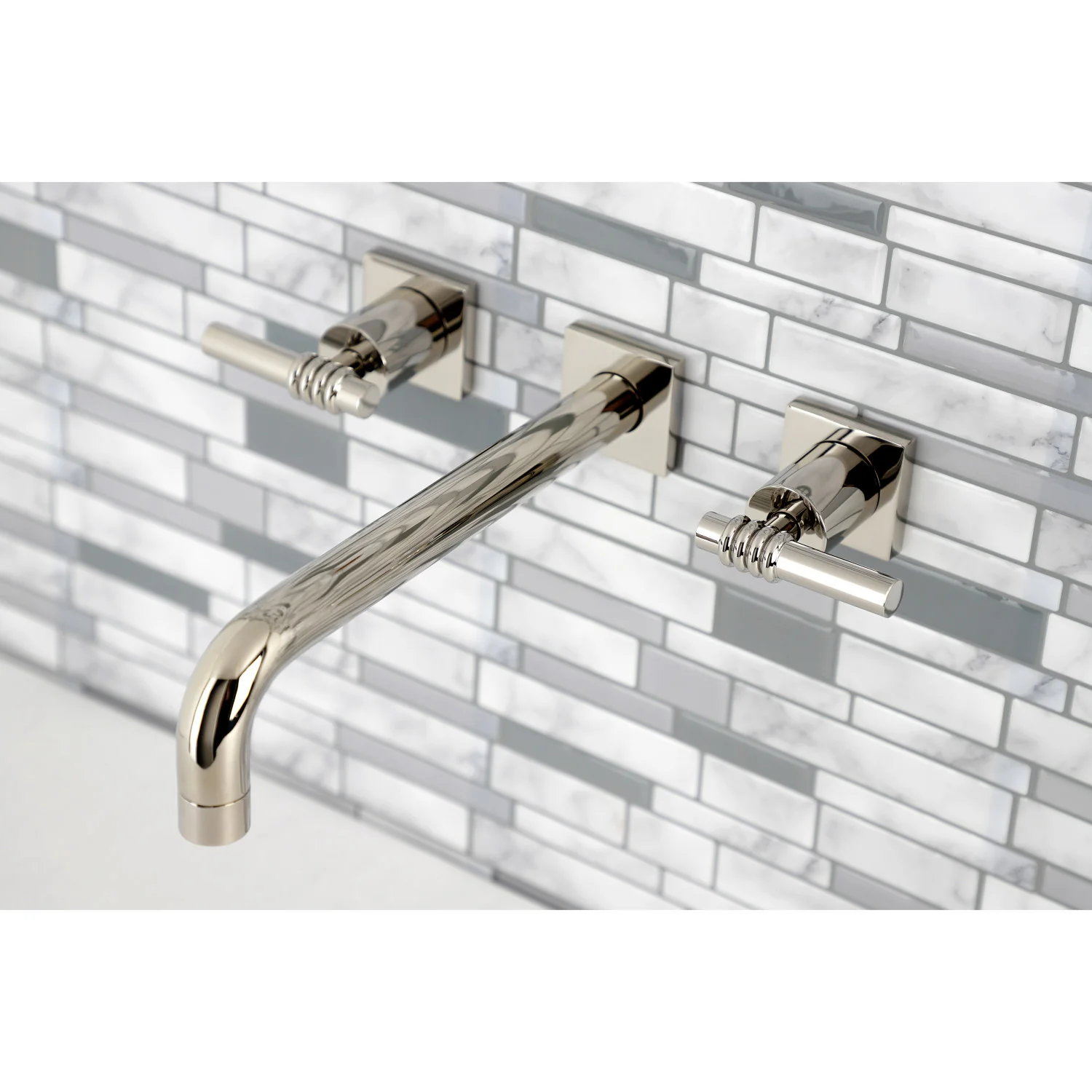 Kingston Sona KS6026ML - Milano Two-Handle 3-Hole Wall Mount Tub Faucet, Polished Nickel - Image 5
