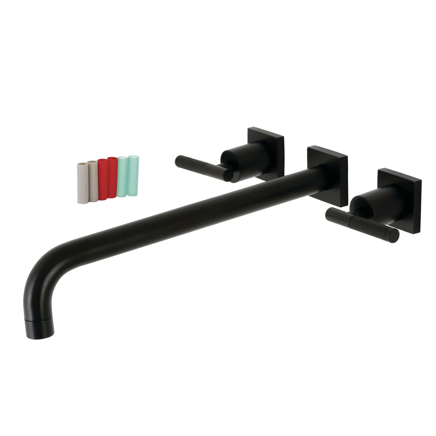 Kingston Sona KS6040CKL - Kaiser Two-Handle 3-Hole Wall Mount Tub Faucet, Matte Black