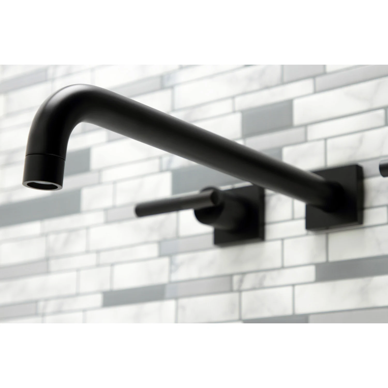 Kingston Sona KS6040CKL - Kaiser Two-Handle 3-Hole Wall Mount Tub Faucet, Matte Black - Image 3