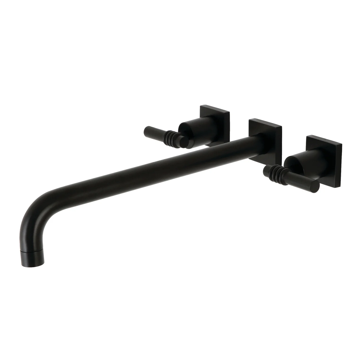 Kingston Tulare KS6040ML - Milano Two-Handle 3-Hole Wall Mount Tub Faucet, Matte Black