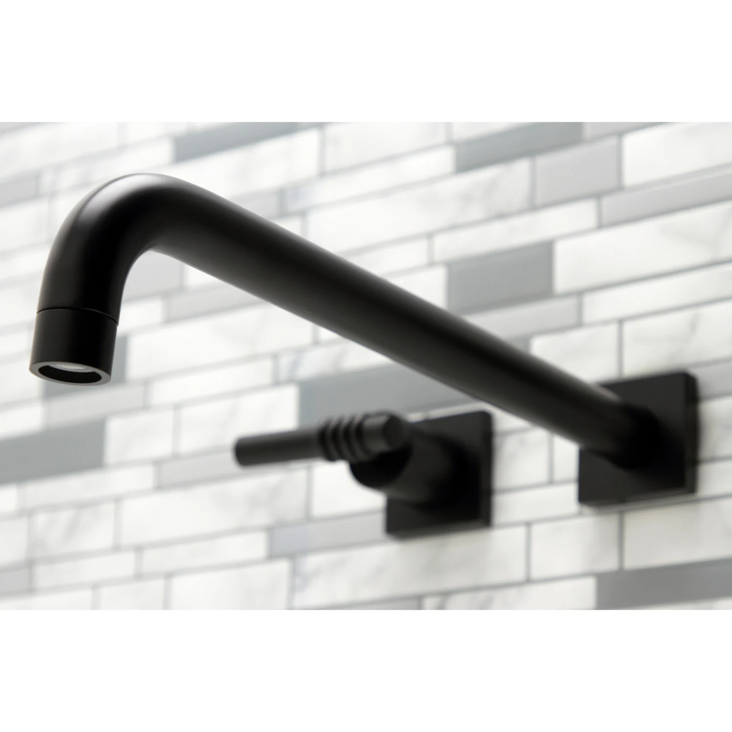 Kingston Tulare KS6040ML - Milano Two-Handle 3-Hole Wall Mount Tub Faucet, Matte Black - Image 3